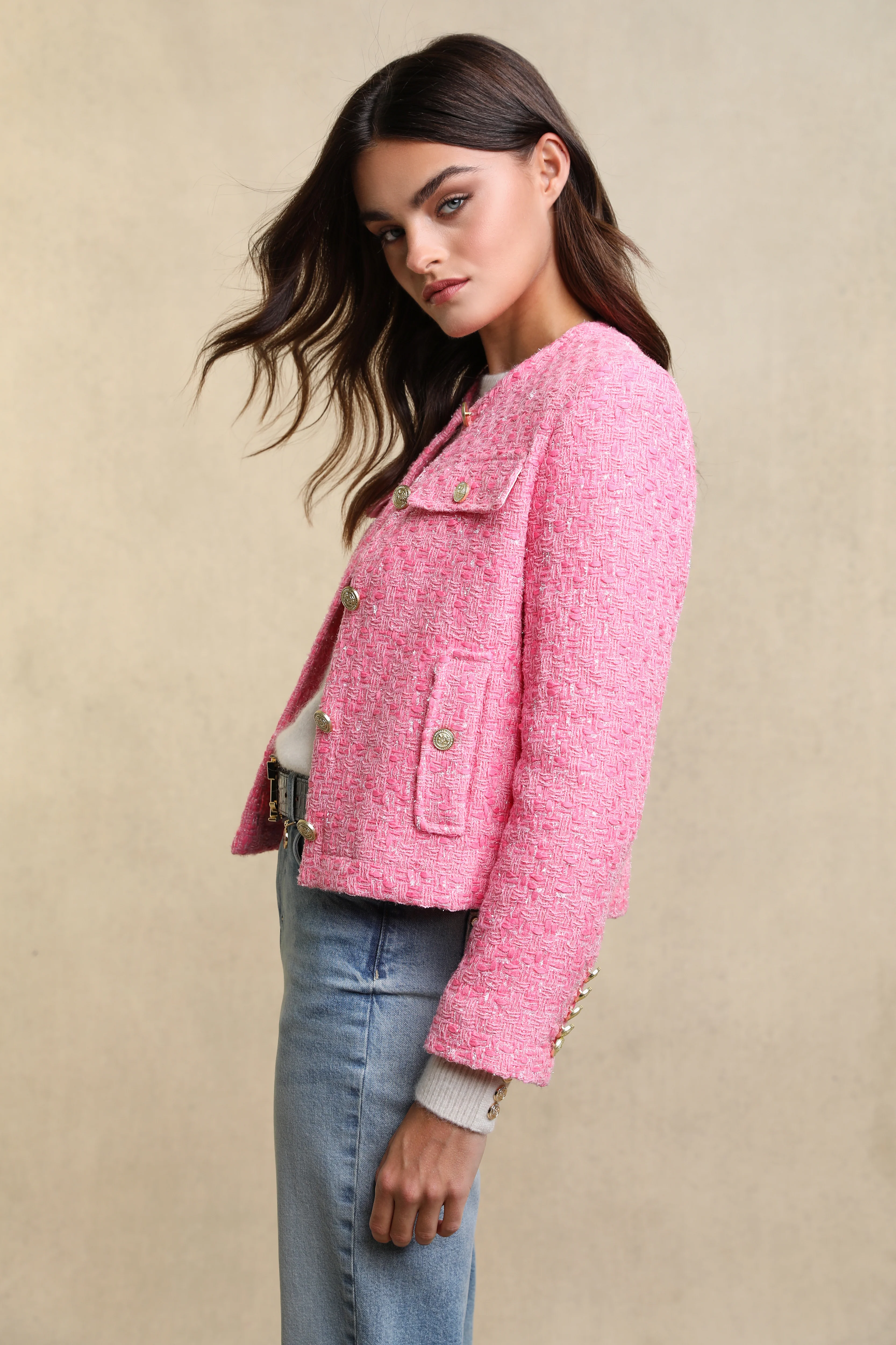 Chelsea Jacket (Pop Pink Boucle) - Image 10
