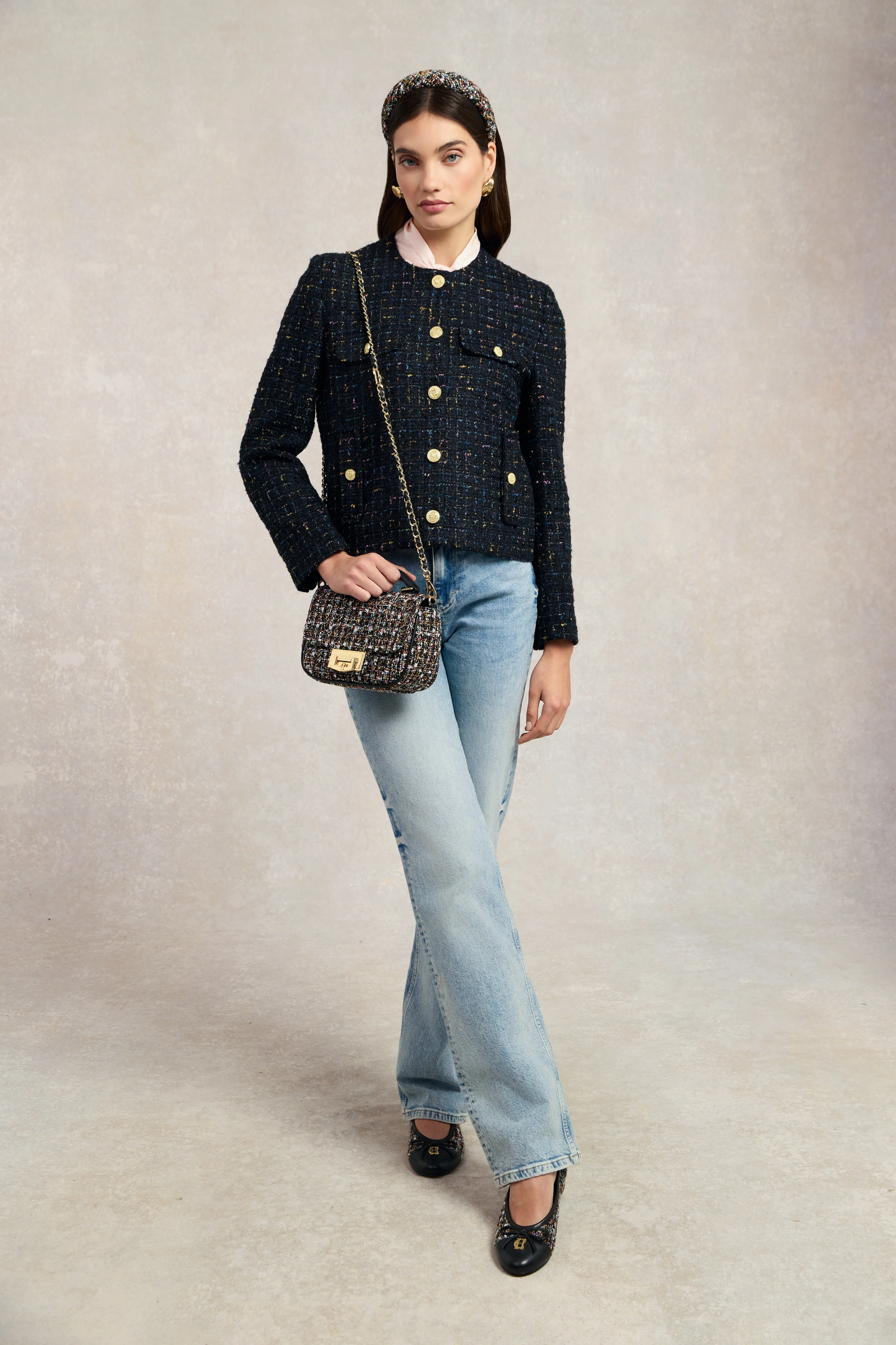 Chelsea Jacket (Black Rainbow Sparkle Tweed) - Image 2