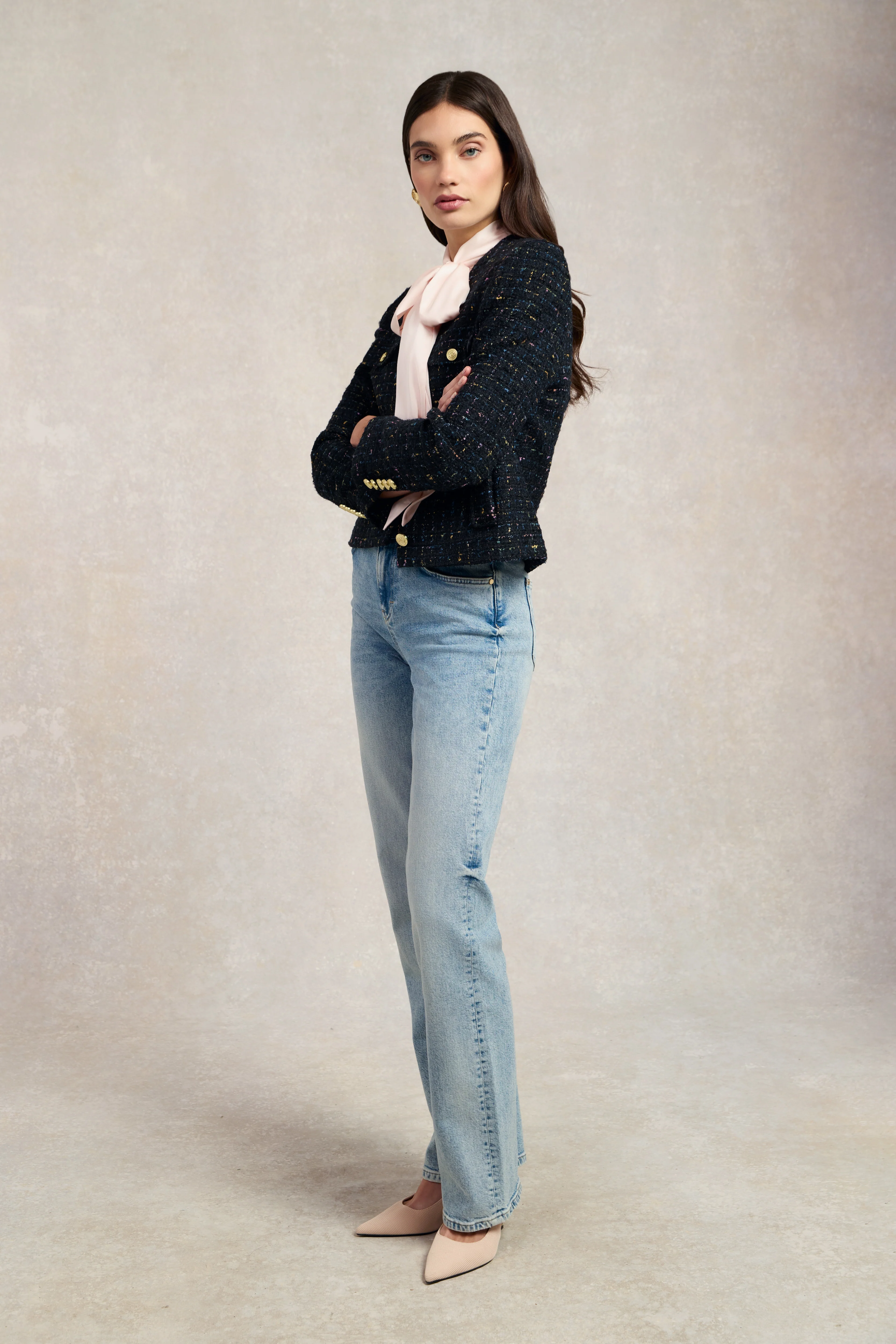 Chelsea Jacket (Black Rainbow Sparkle Tweed) - Image 3