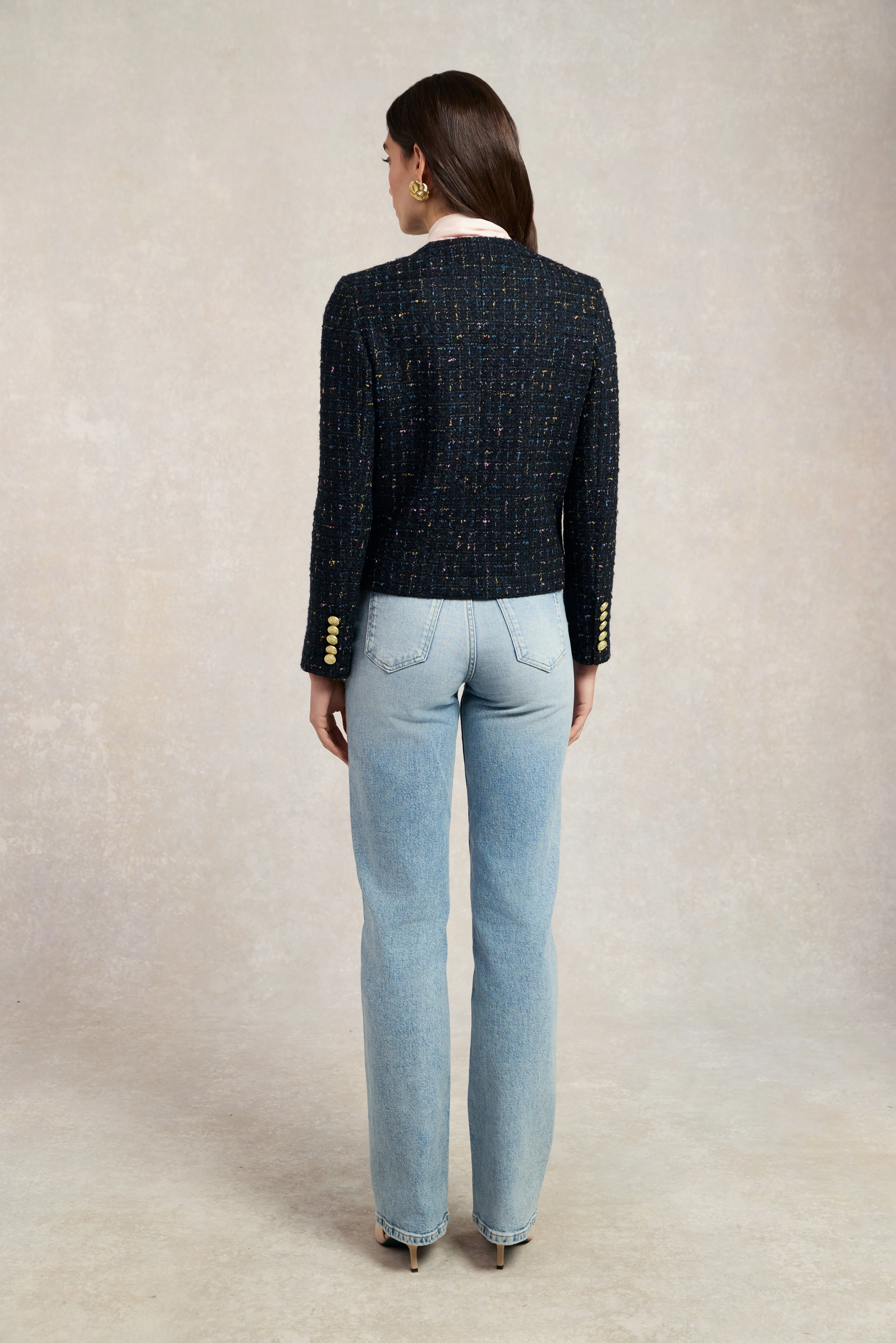 Chelsea Jacket (Black Rainbow Sparkle Tweed) - Image 6