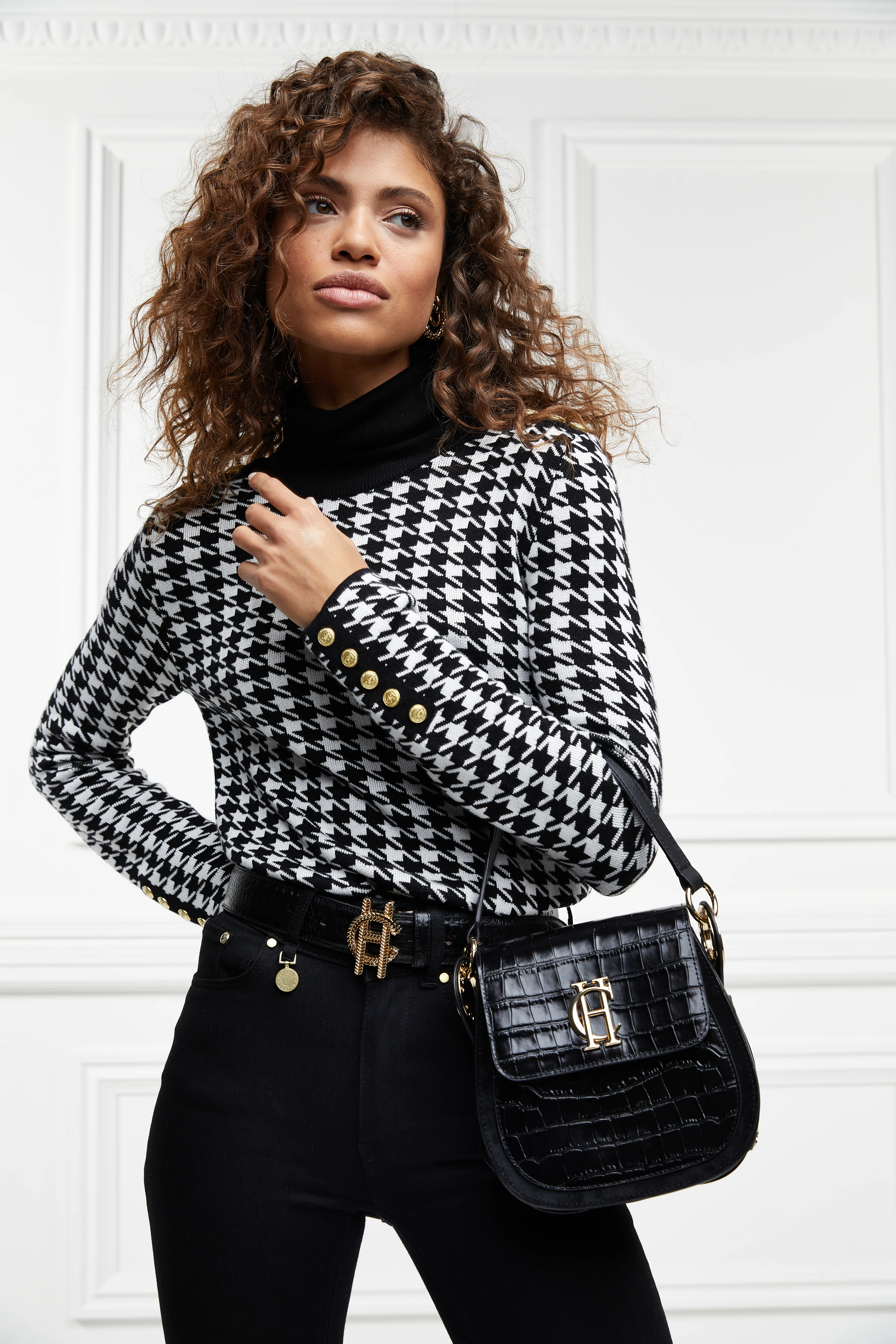 Chelsea Saddle Bag (Black Croc) - Image 5