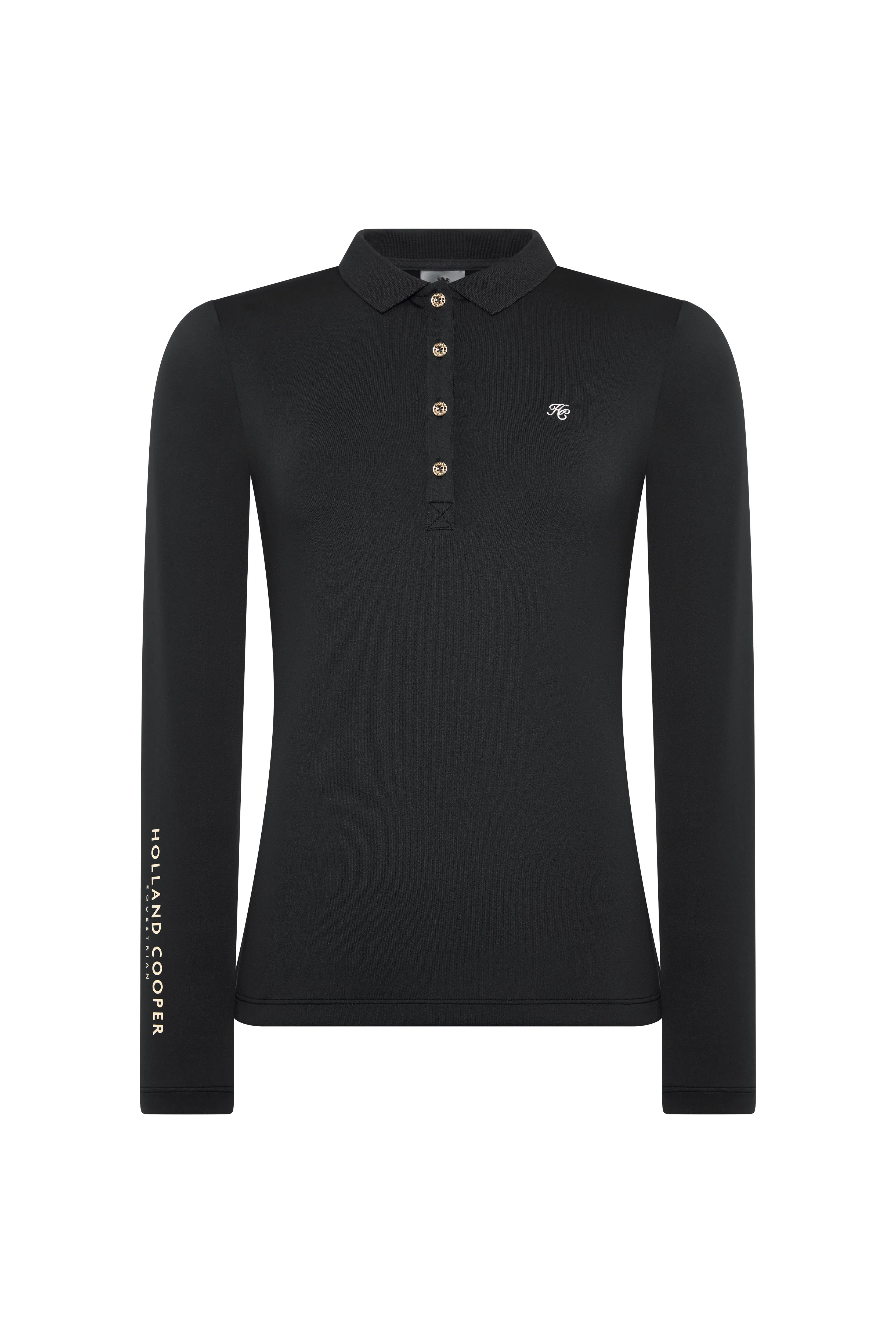 Chiltern Long Sleeve Polo Shirt (Black) - Image 4