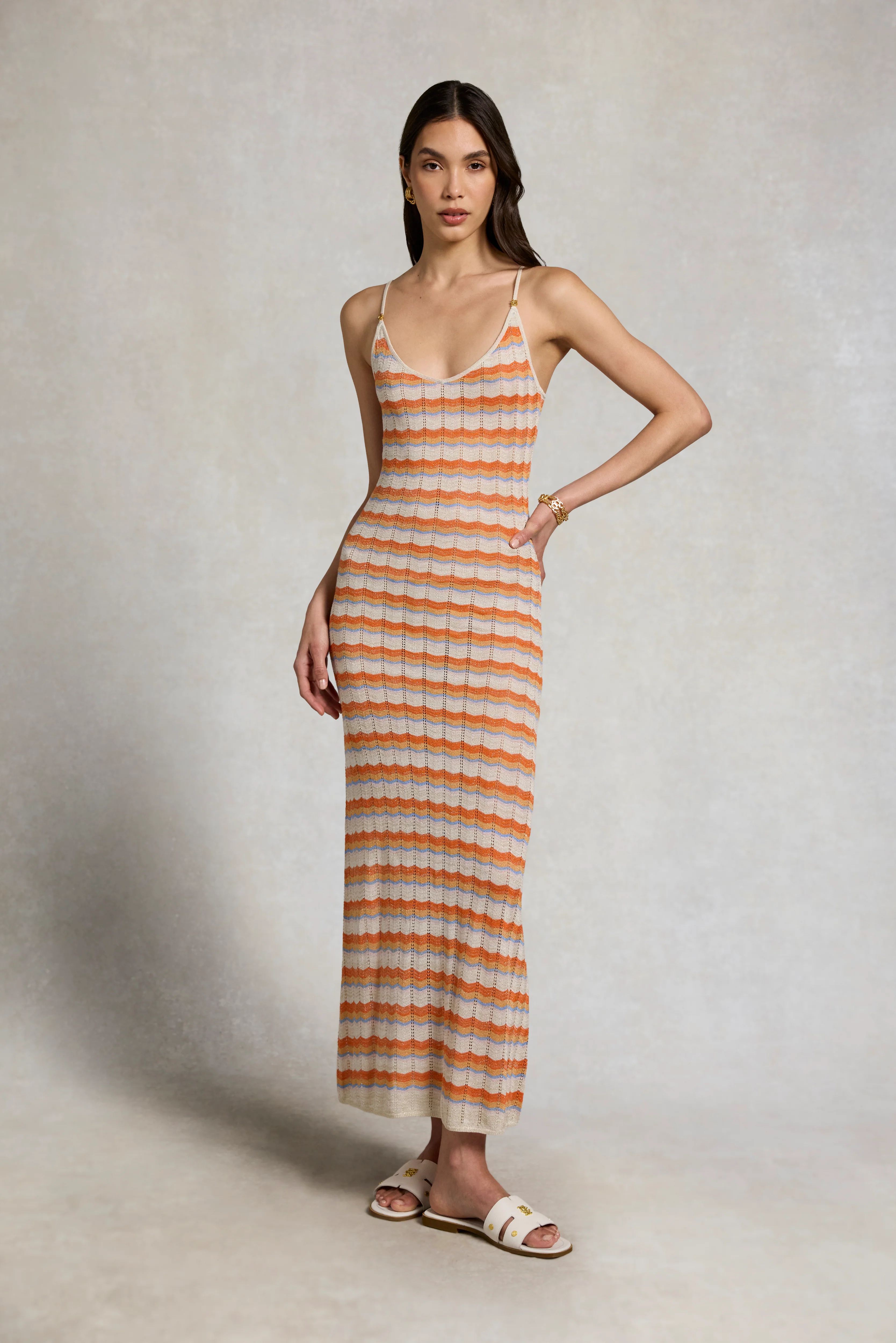 Cindy Crochet Maxi Dress (Sunset Stripe) - Image 4