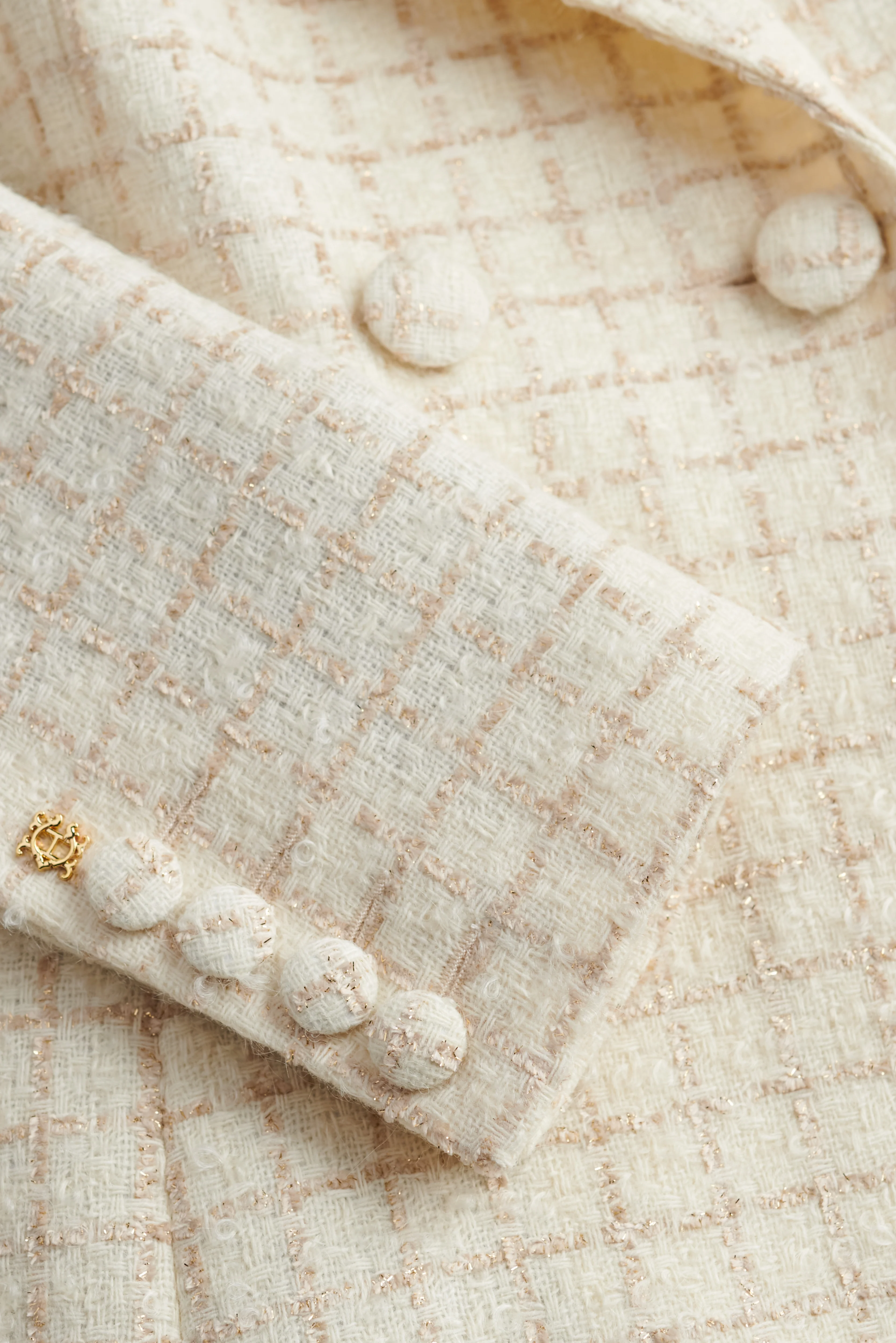 Clarendon Frock Coat (Ivory Sparkle Tweed) - Image 10