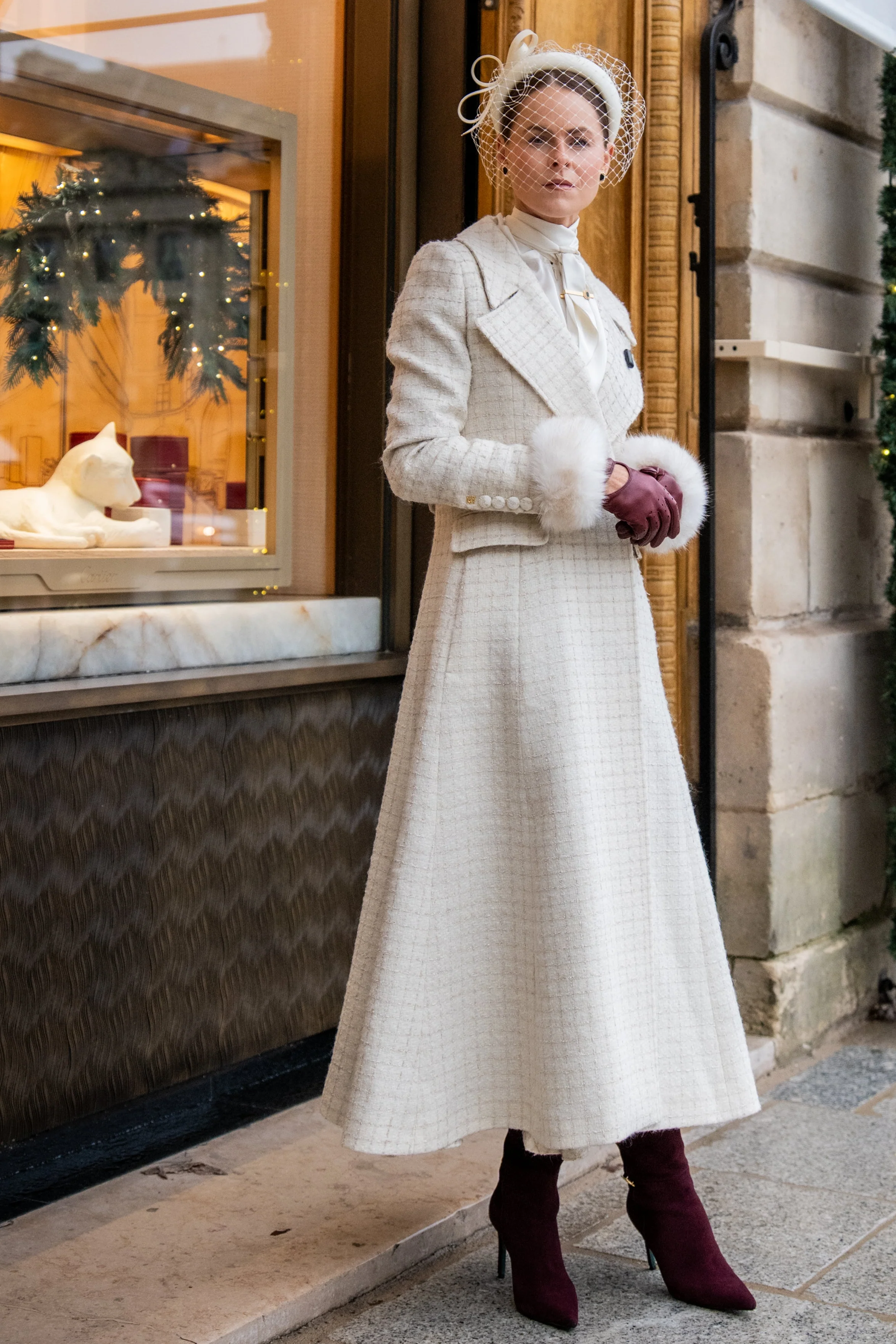 Clarendon Frock Coat (Ivory Sparkle Tweed) - Image 2
