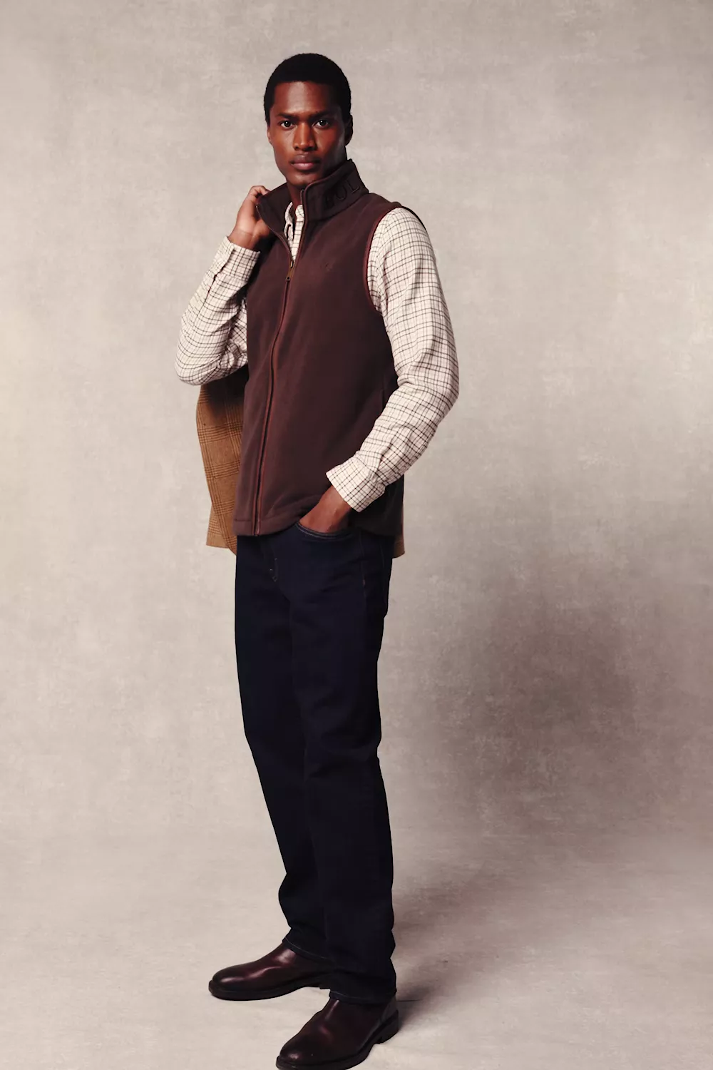 Classic Button Down Shirt (Brushed Cheltenham Camel Check) - Image 5