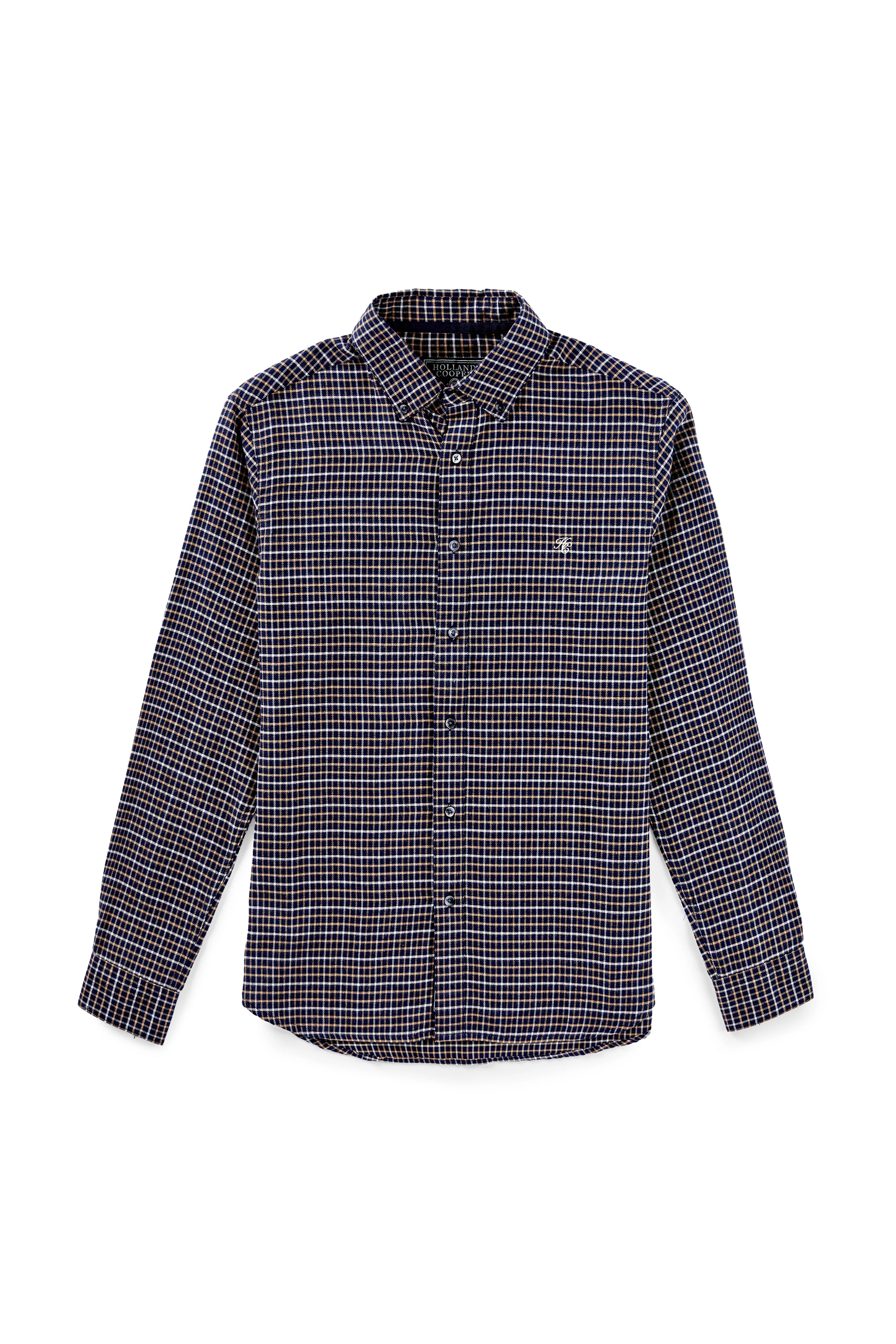 Classic Button Down Shirt (Brushed Cheltenham Navy Check) - Image 4