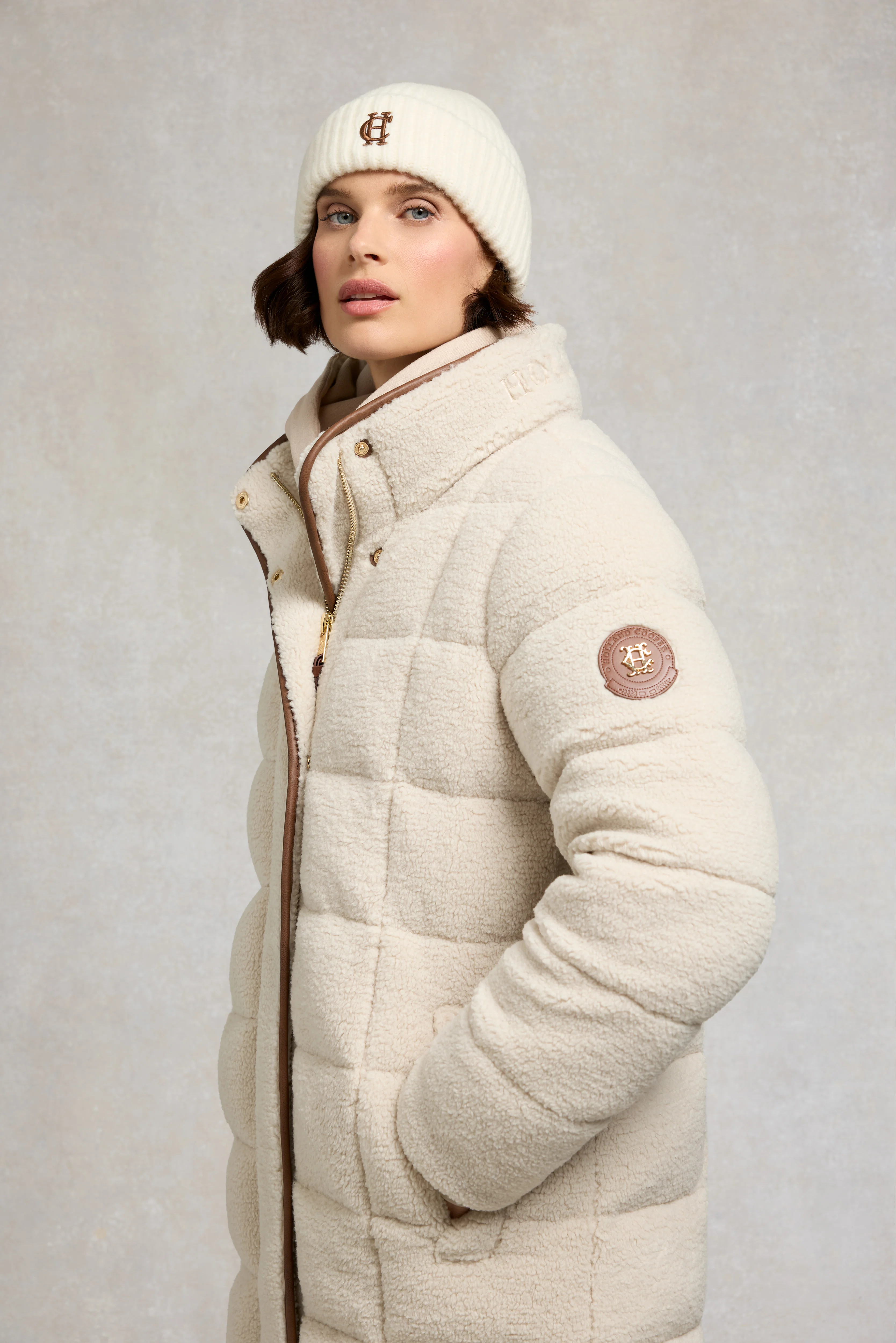 Classic Embroidered Beanie (Cream) - Image 3