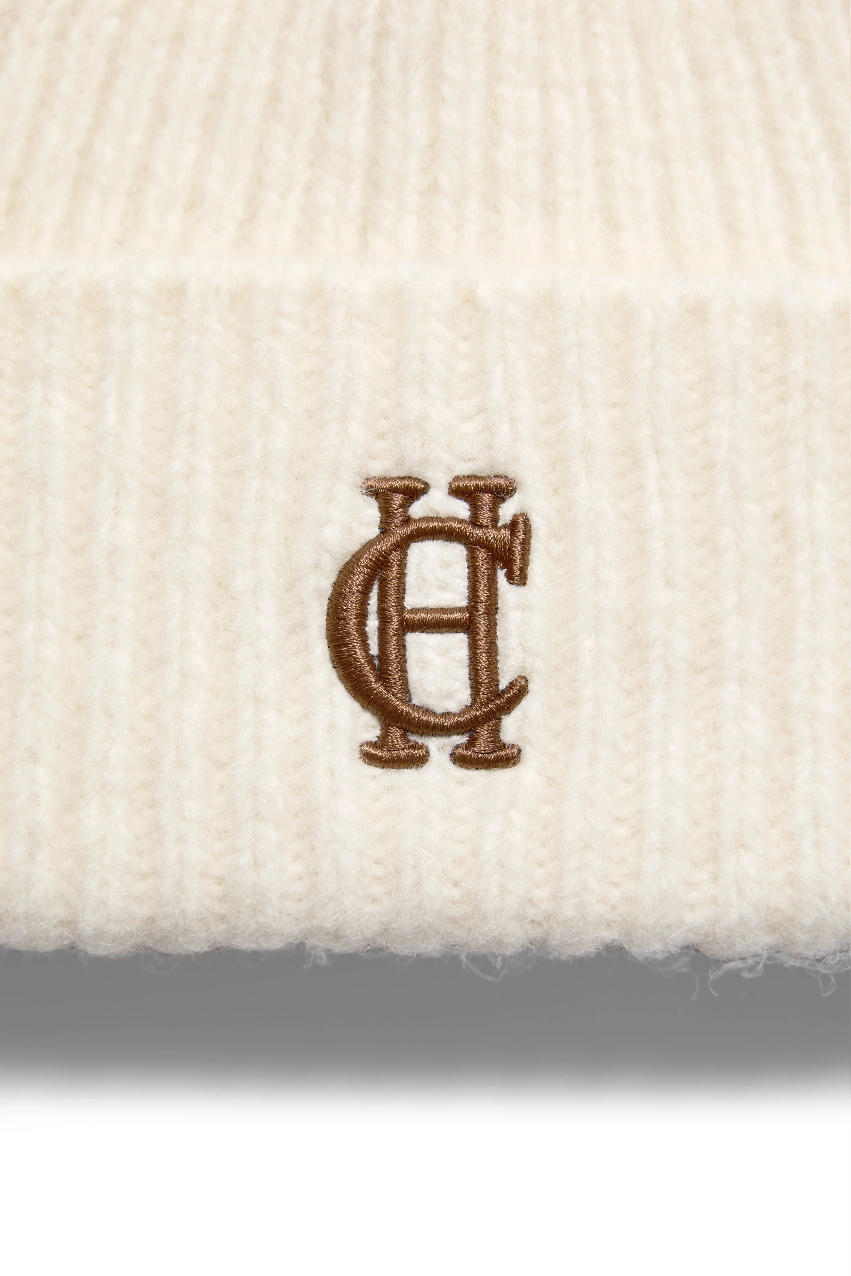 Classic Embroidered Beanie (Cream) - Image 4