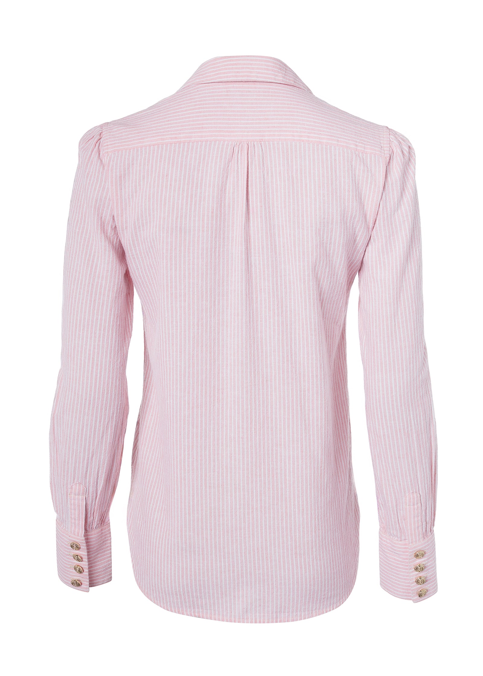 Classic V-Neck Blouse (Pink Stripe) - Image 8