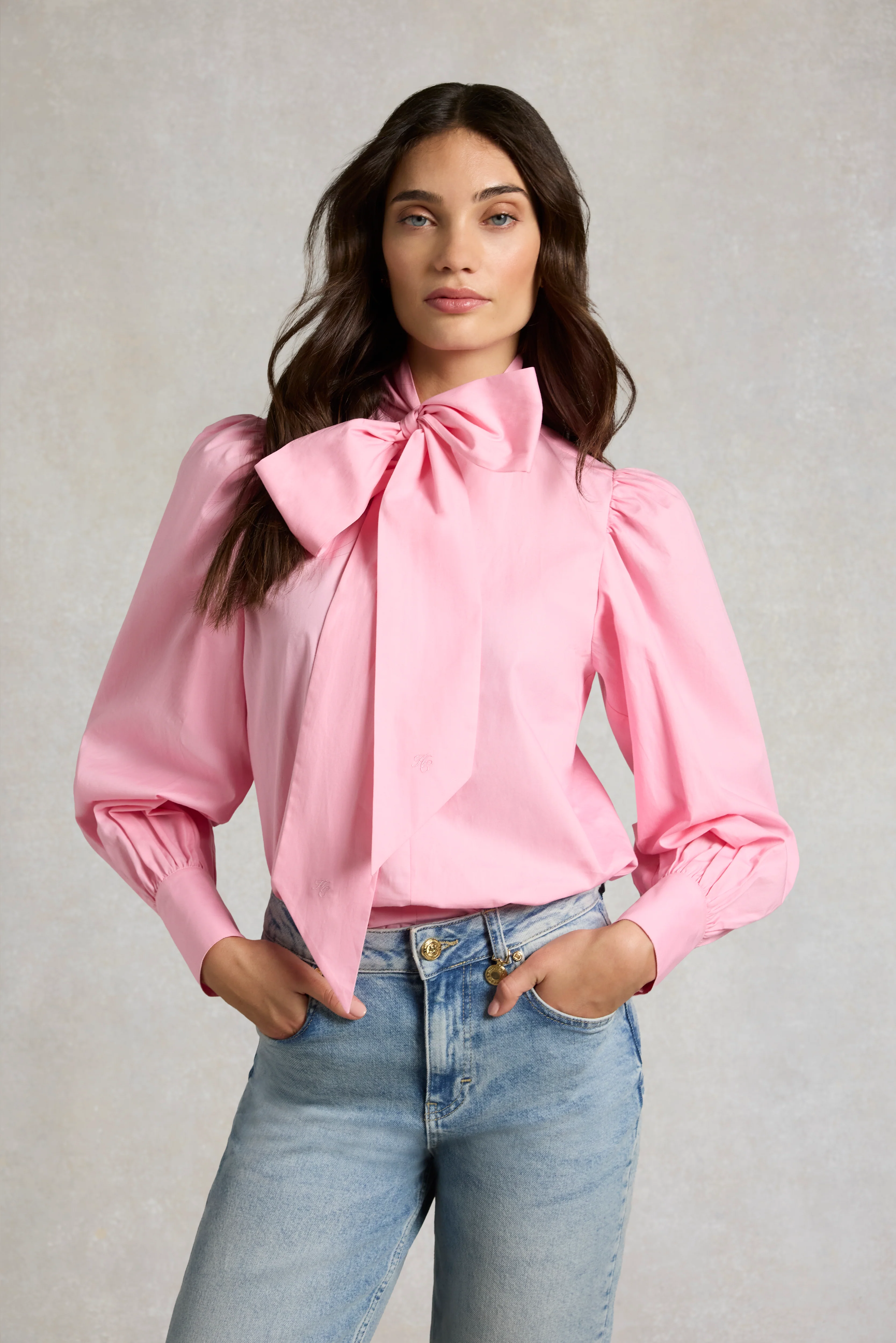 Cleo Blouse (Bright Pink)