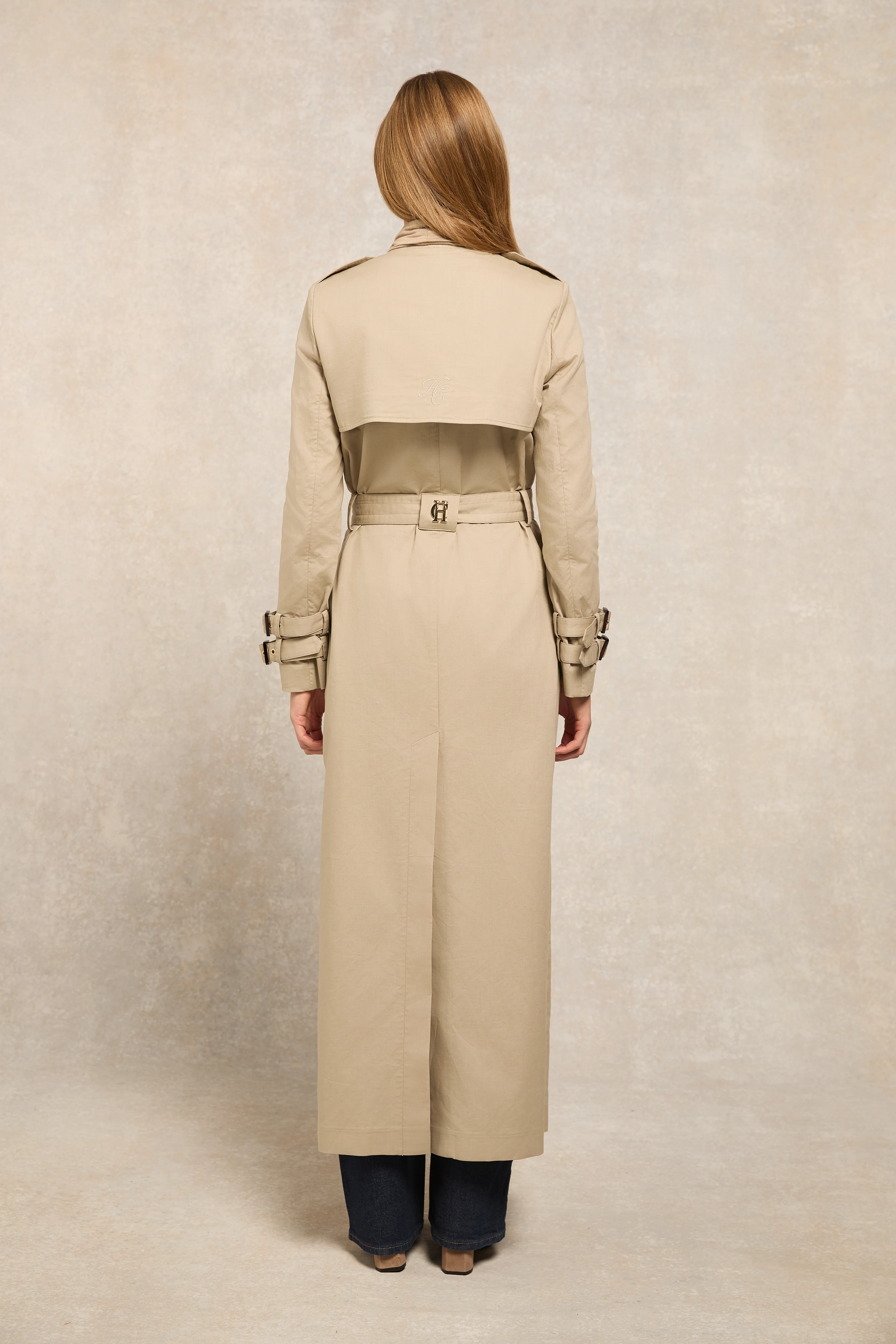 Collarless Trench Coat (French Grey) - Image 6