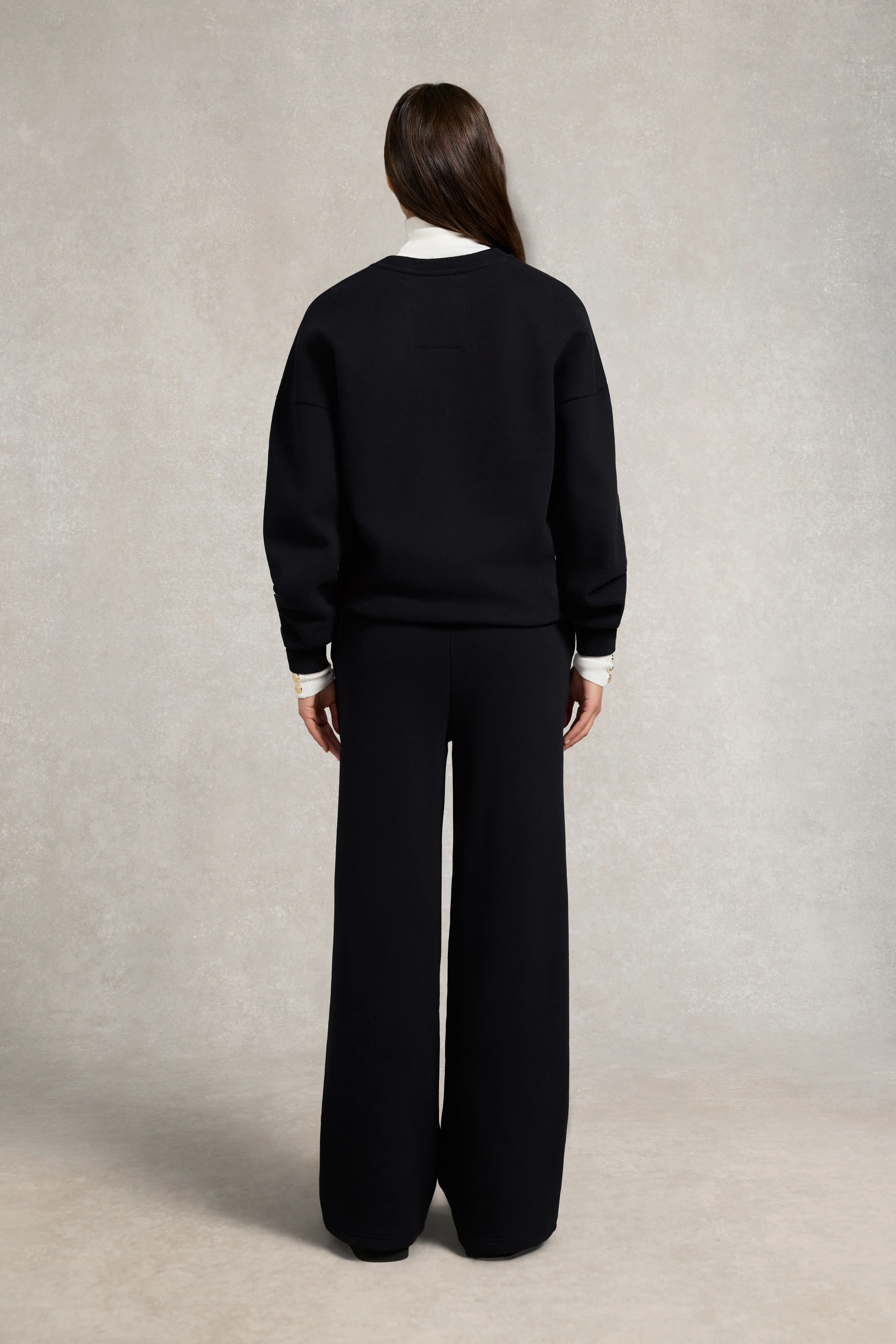 Collegiate Wide Leg Jogger (Black) - Image 6