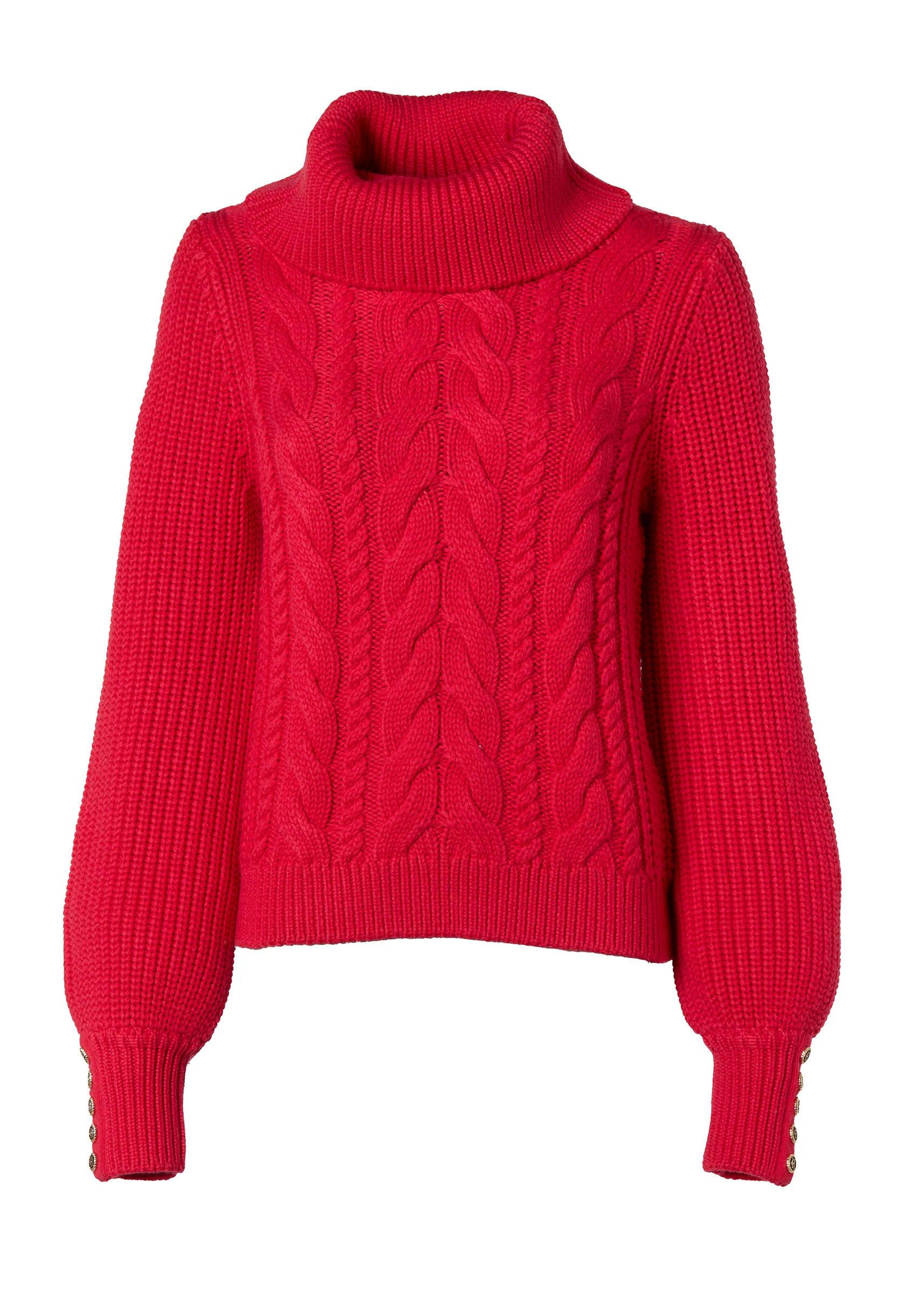 Corded Roll Neck Knit (Raspberry) - Image 4
