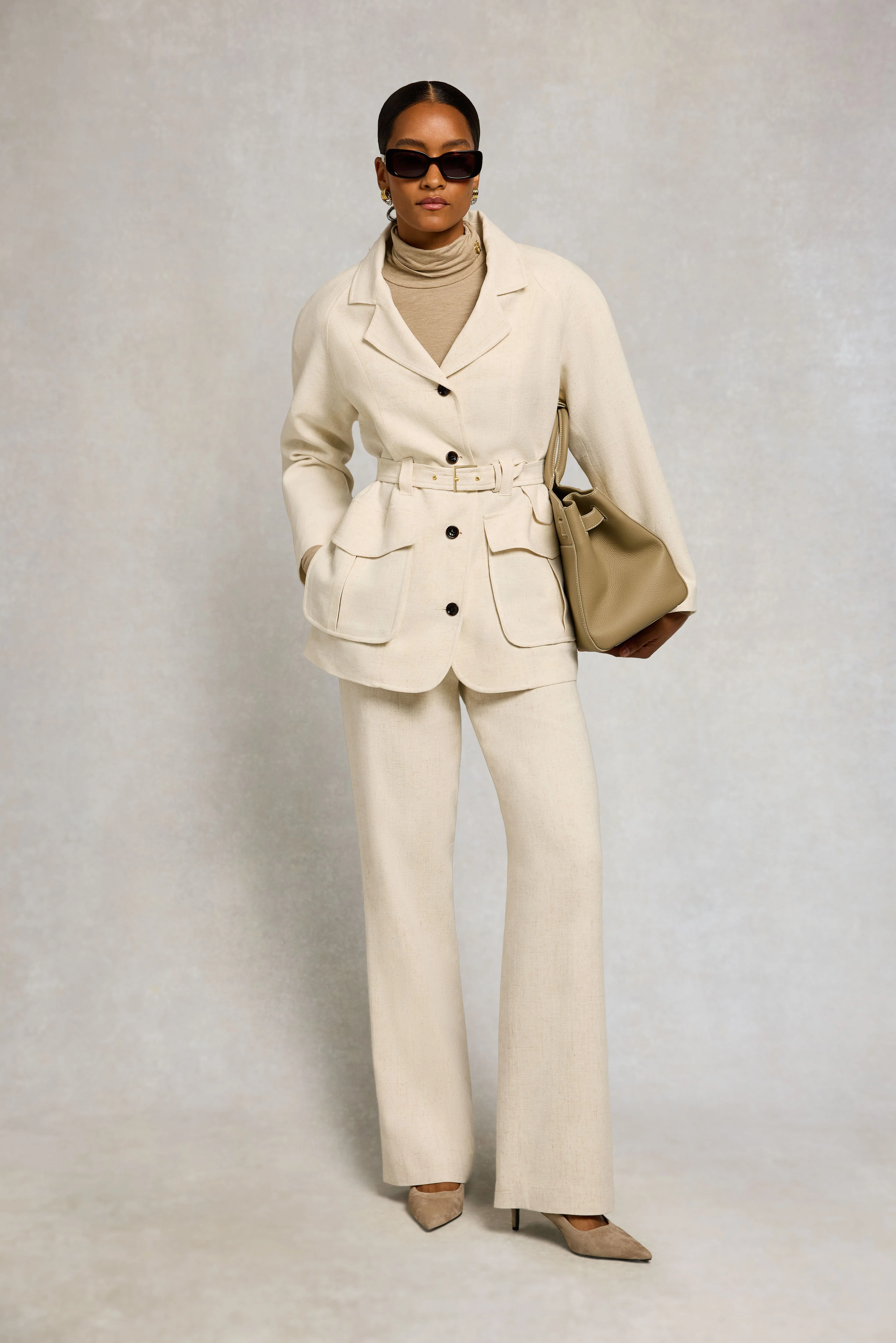 Cotswold Belted Jacket (Natural Linen) - Image 3