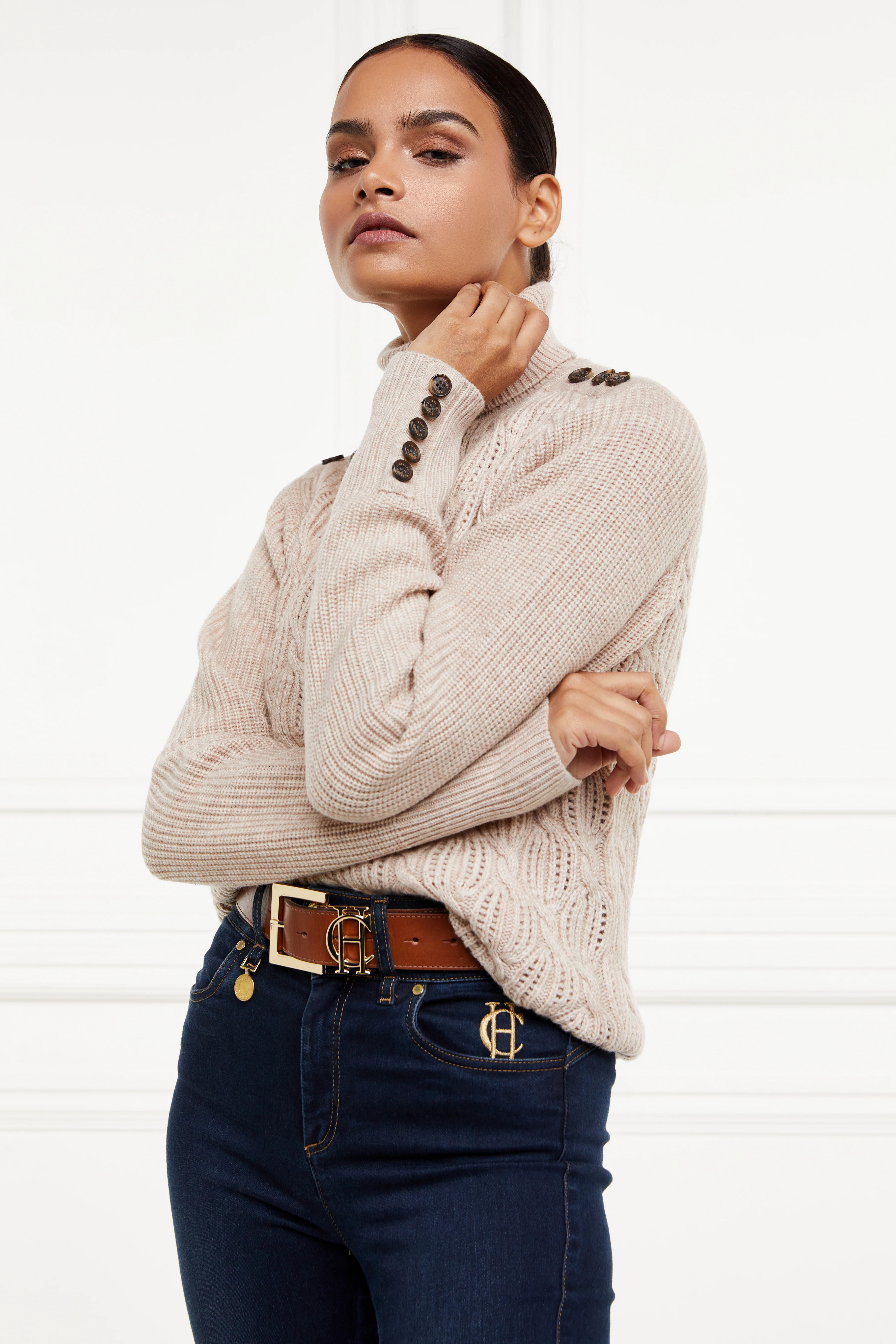 Cotswold Roll Neck Knit (Oatmeal) - Image 9