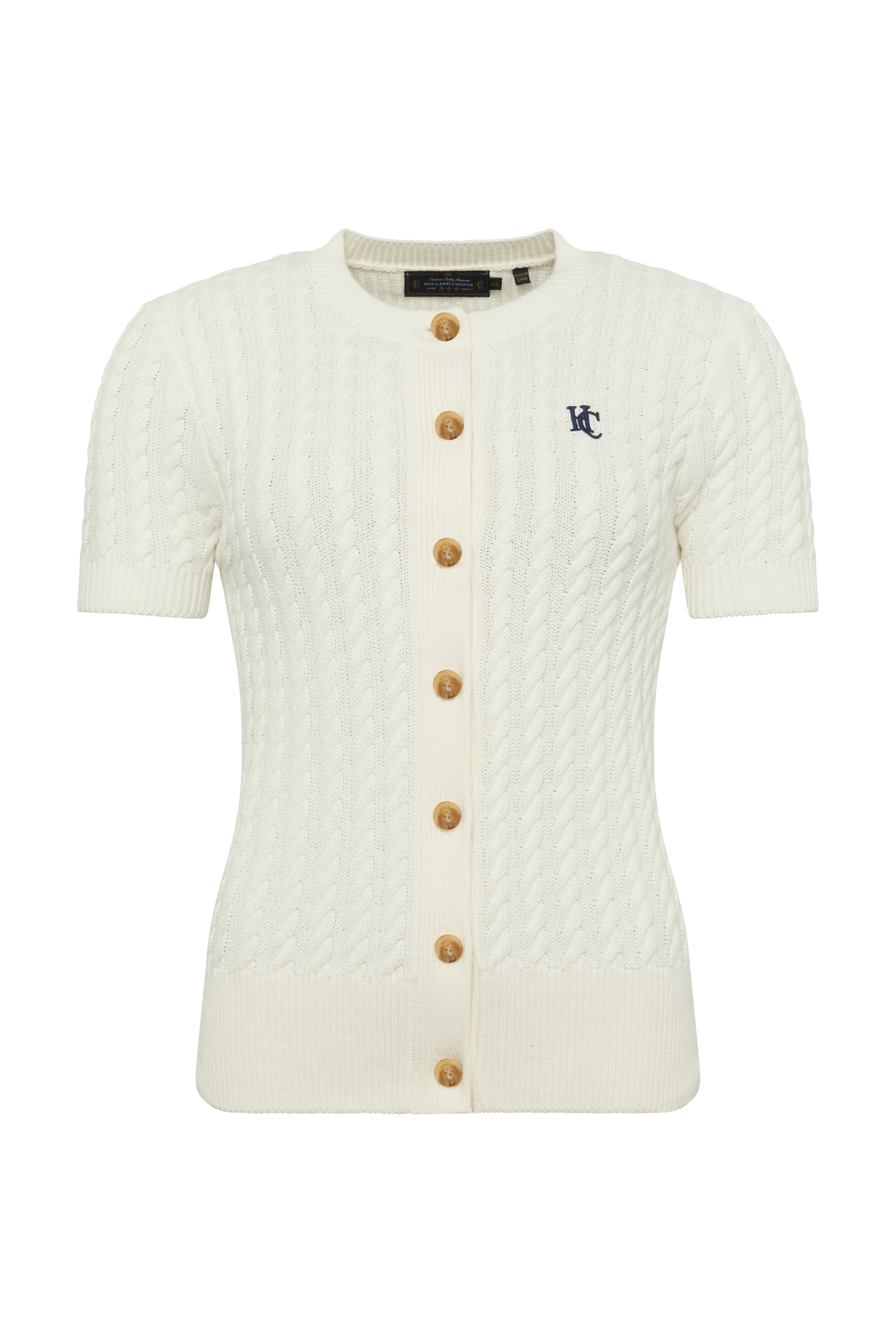 Cotswold Short Sleeve Cardigan (Natural) - Image 6
