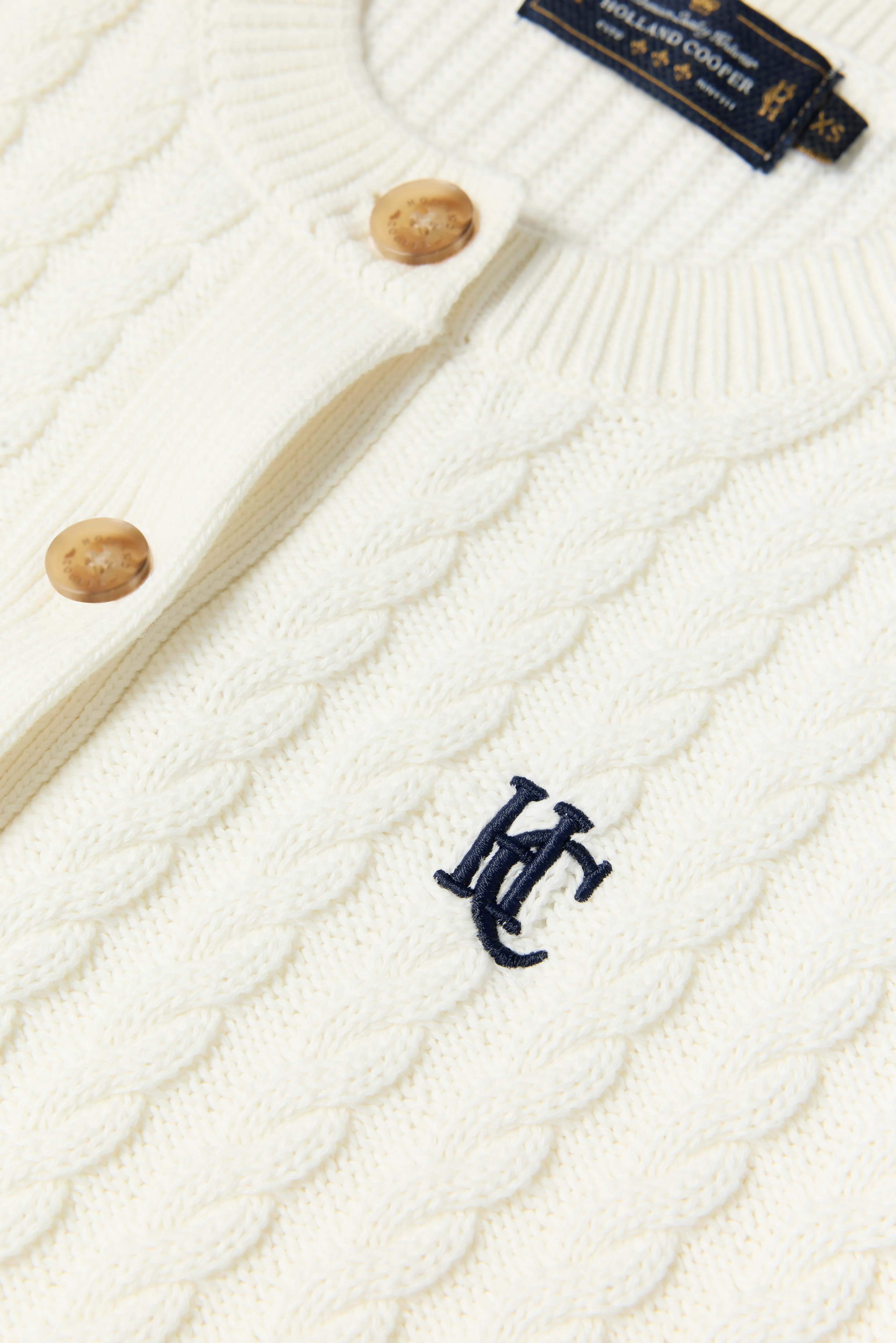 Cotswold Short Sleeve Cardigan (Natural) - Image 9