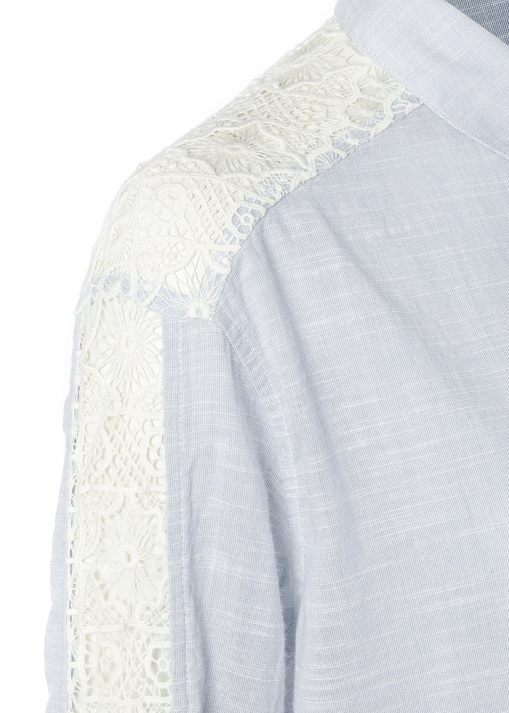 Cotton Lace Shirt (Pale Blue) - Image 9