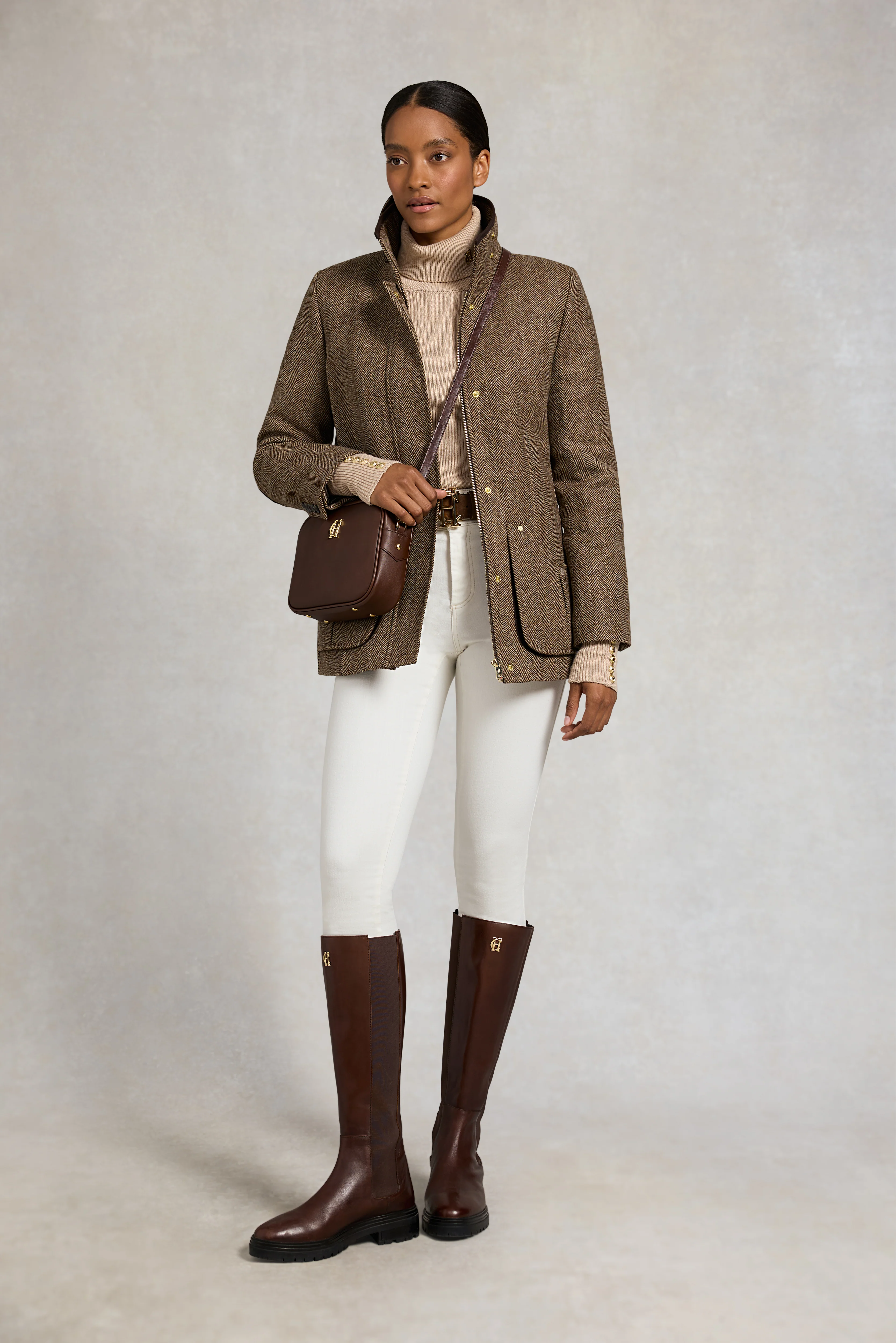 Country Classic Jacket (Large Scale Brown Herringbone) - Image 3
