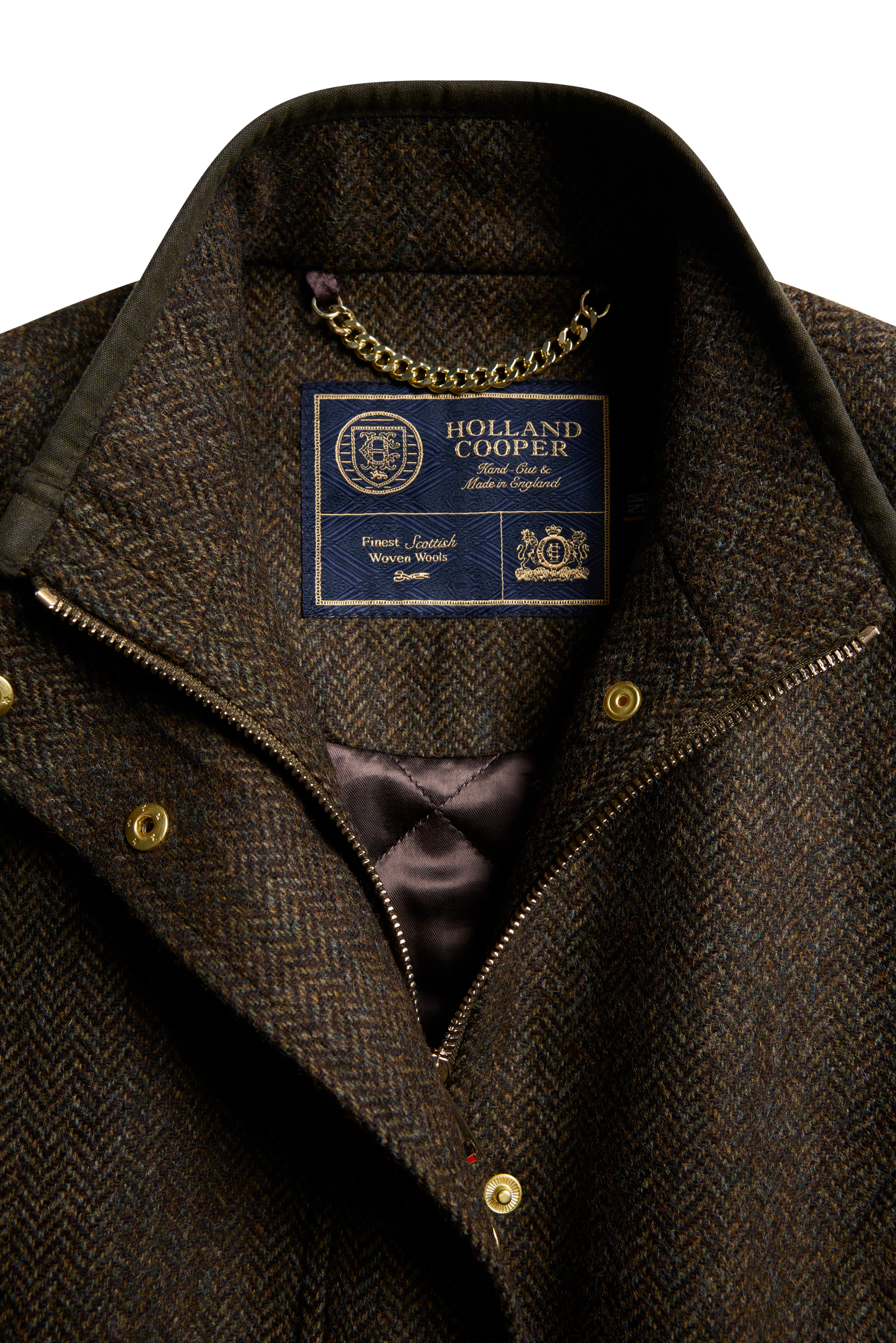 Country Classic Tweed Gilet (Dark Green Herringbone) - Image 7