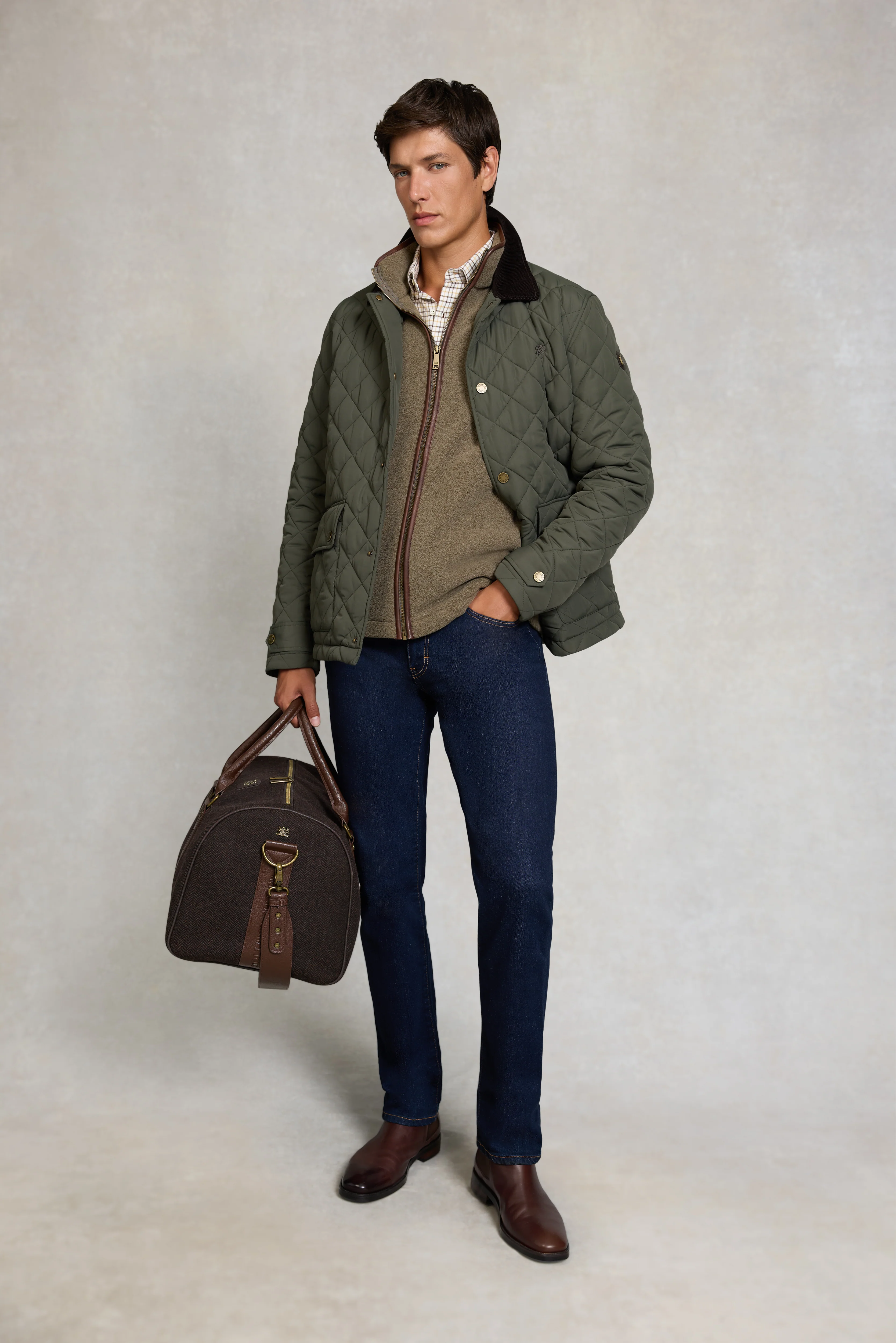 Men's Country Fleece Gilet (Dusty Khaki) - Image 3