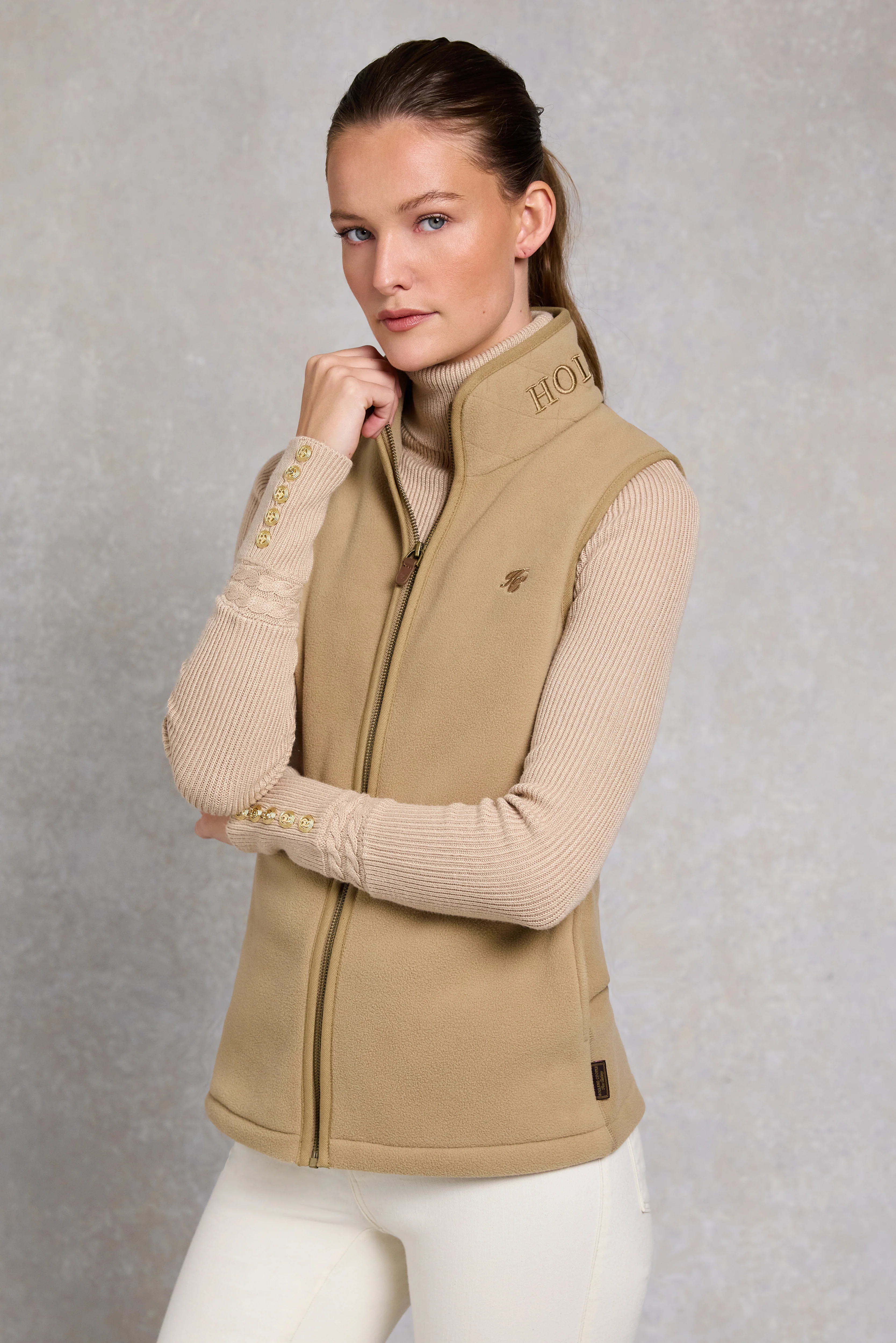 Country Fleece Gilet (Sand) - Image 3