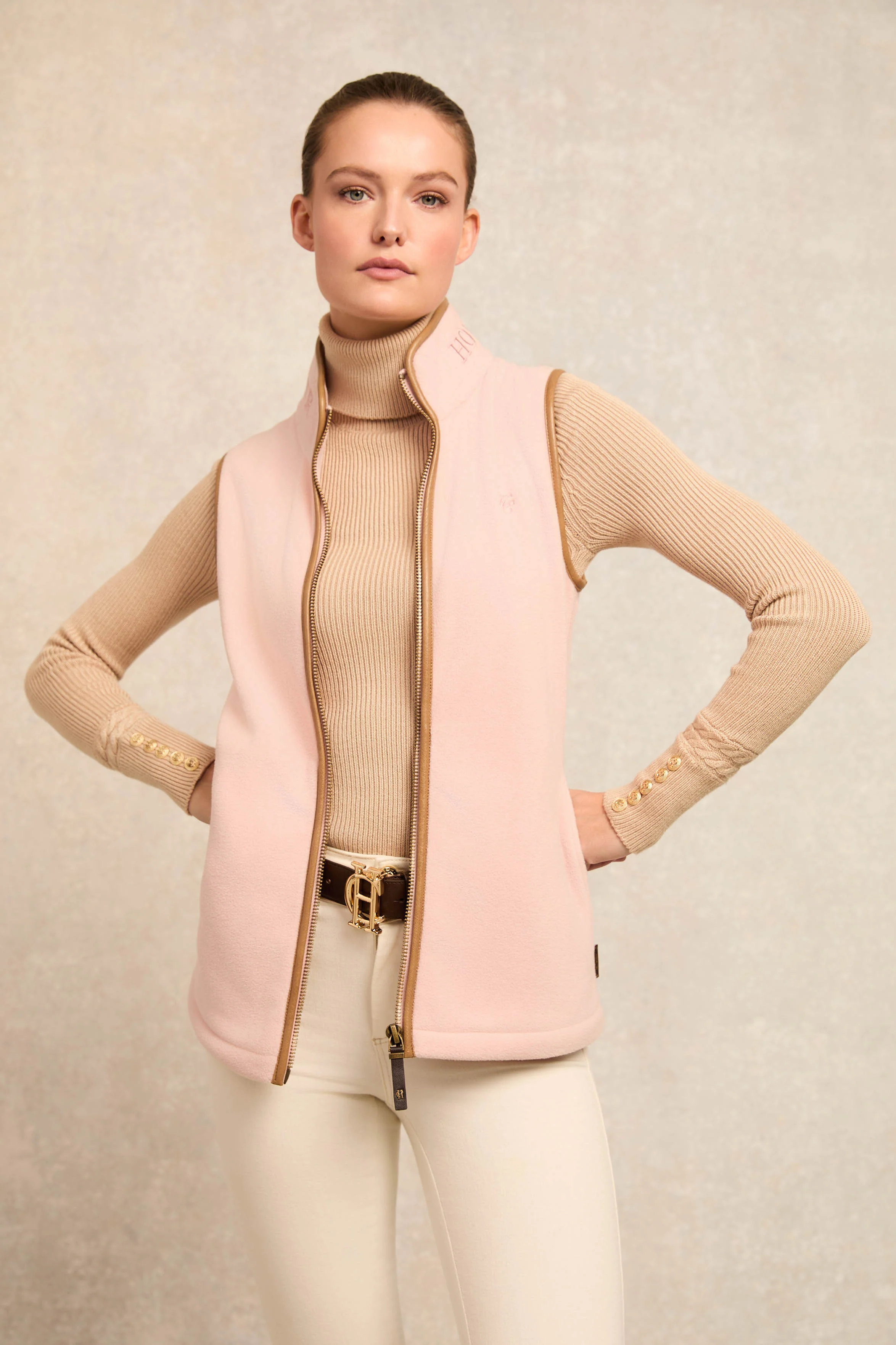 Country Fleece Gilet (Soft Pink) - Image 5