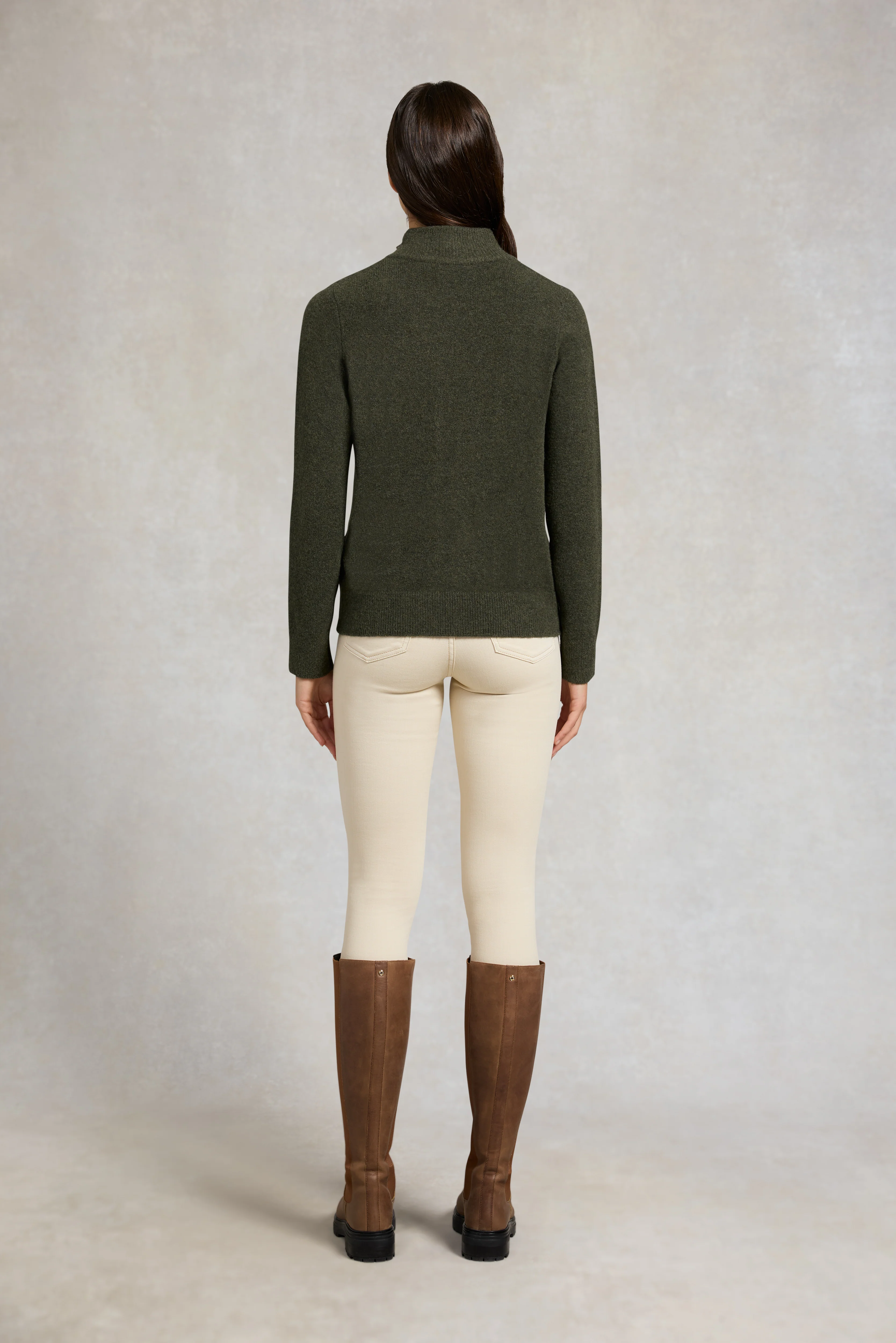 Country Quarter Zip Knit (Forest Marl) - Image 5