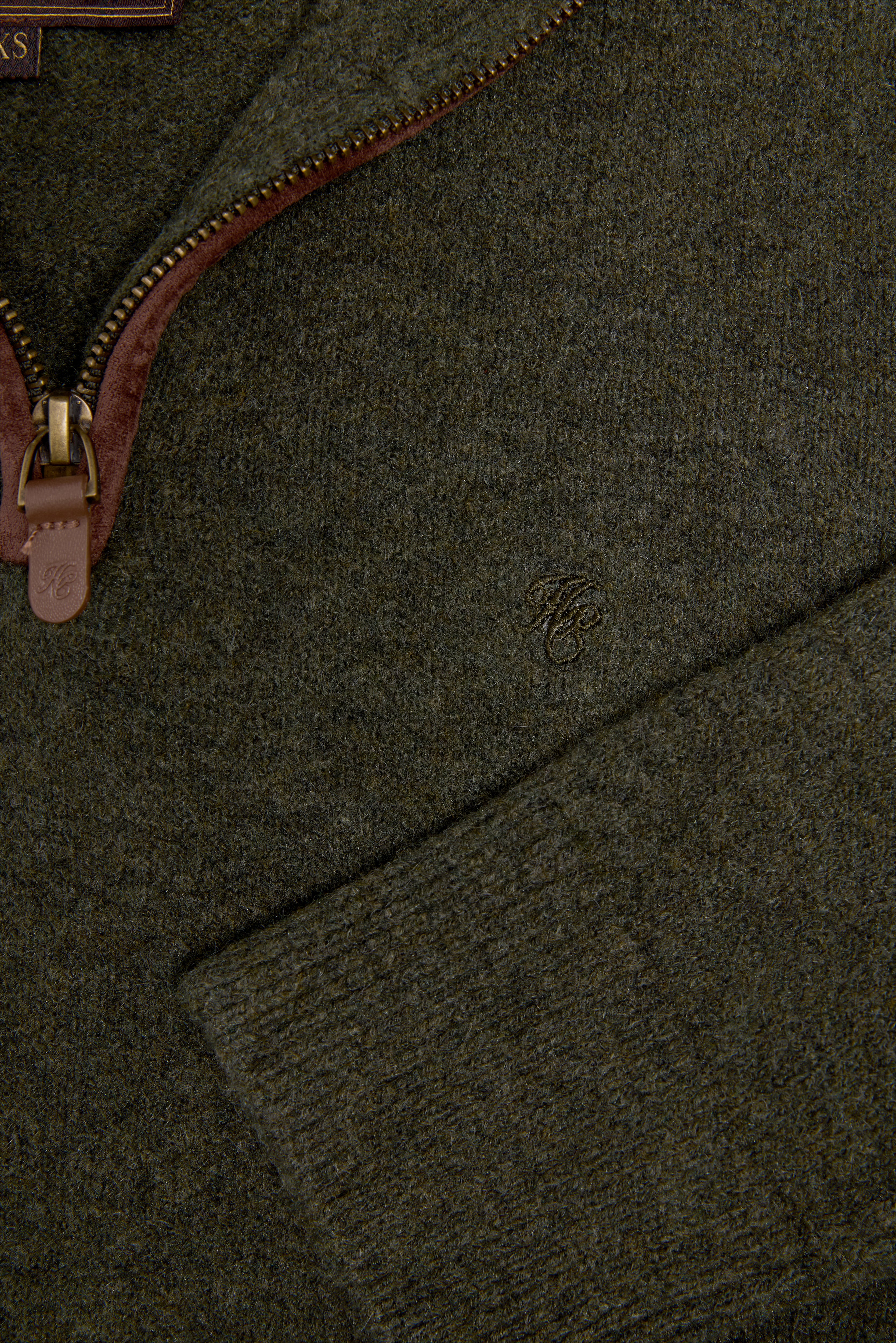 Country Quarter Zip Knit (Forest Marl) - Image 7