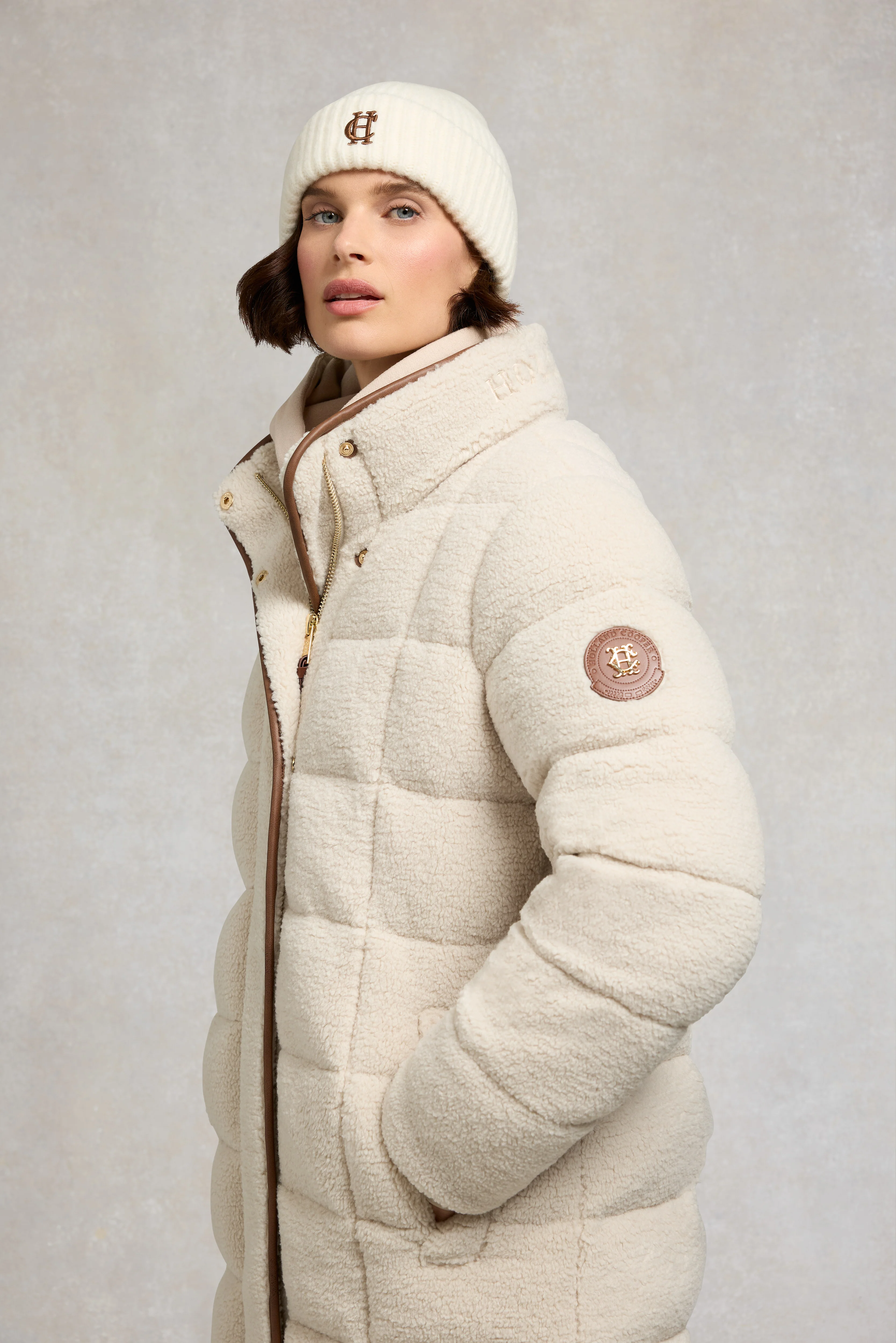 Crawford Longline Coat (Natural Borg) - Image 6