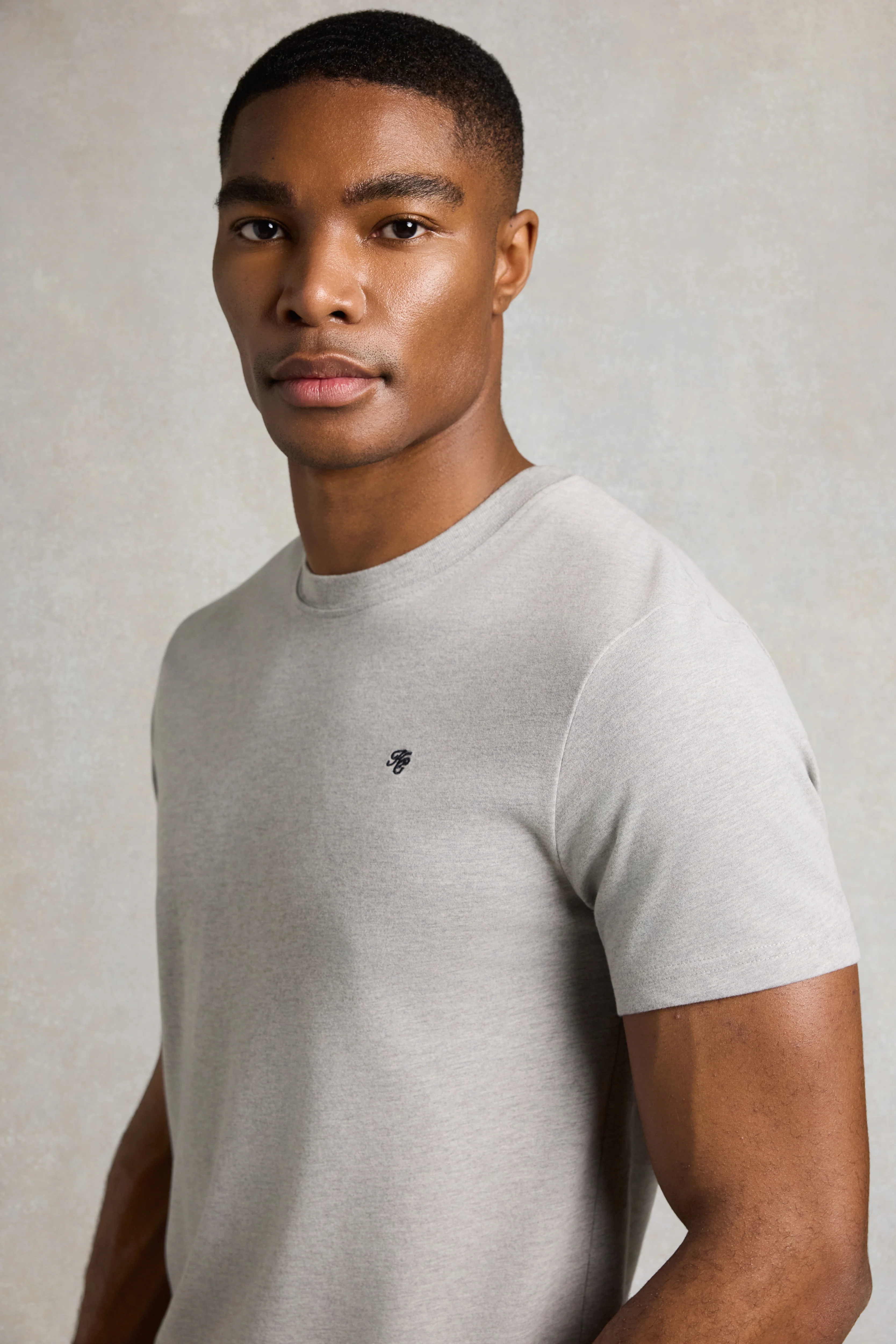 Men's Crew Neck T-Shirt (Grey Marl) - Image 4
