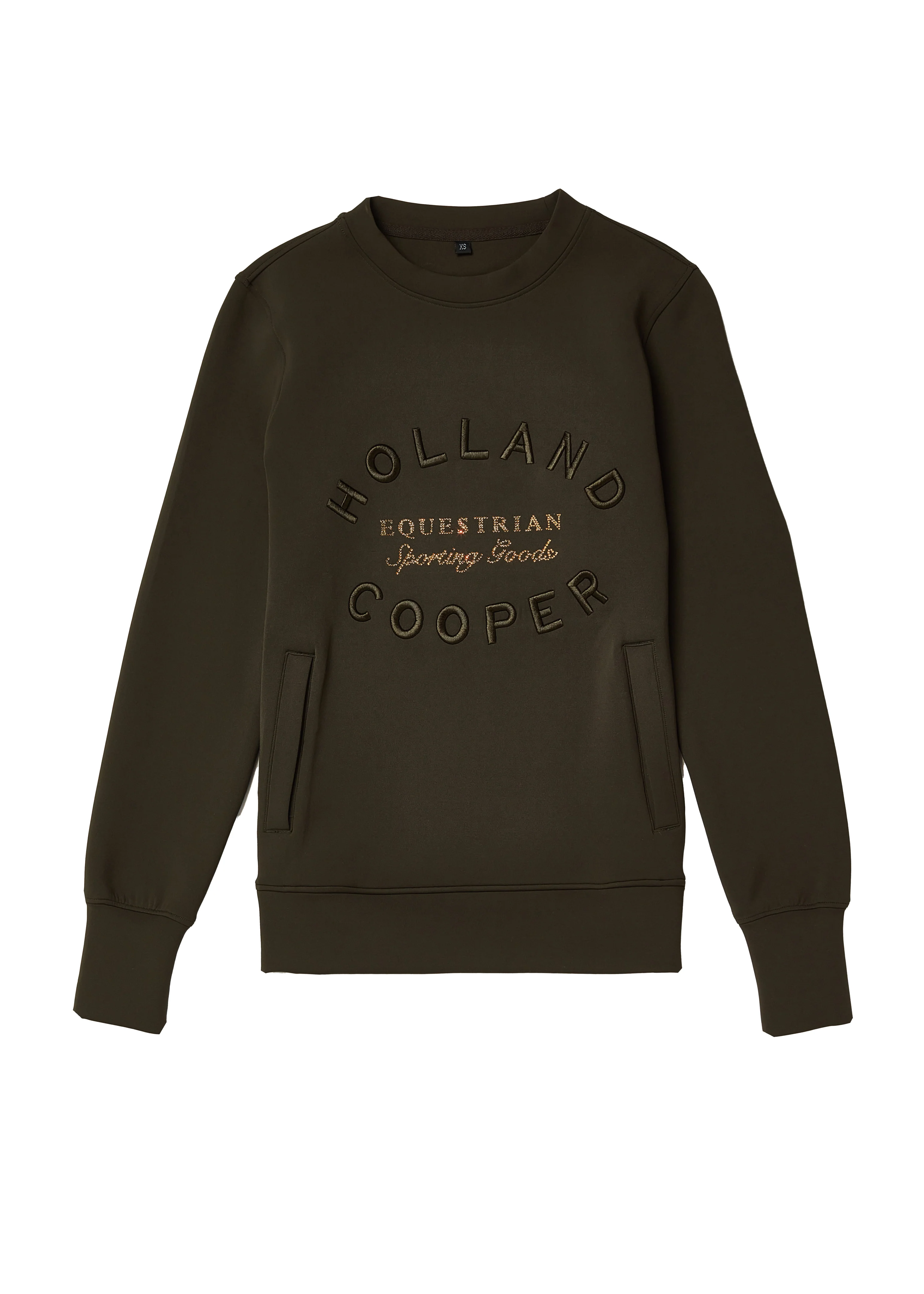 Crystal Crew Neck Sweat (Dark Olive) - Image 4