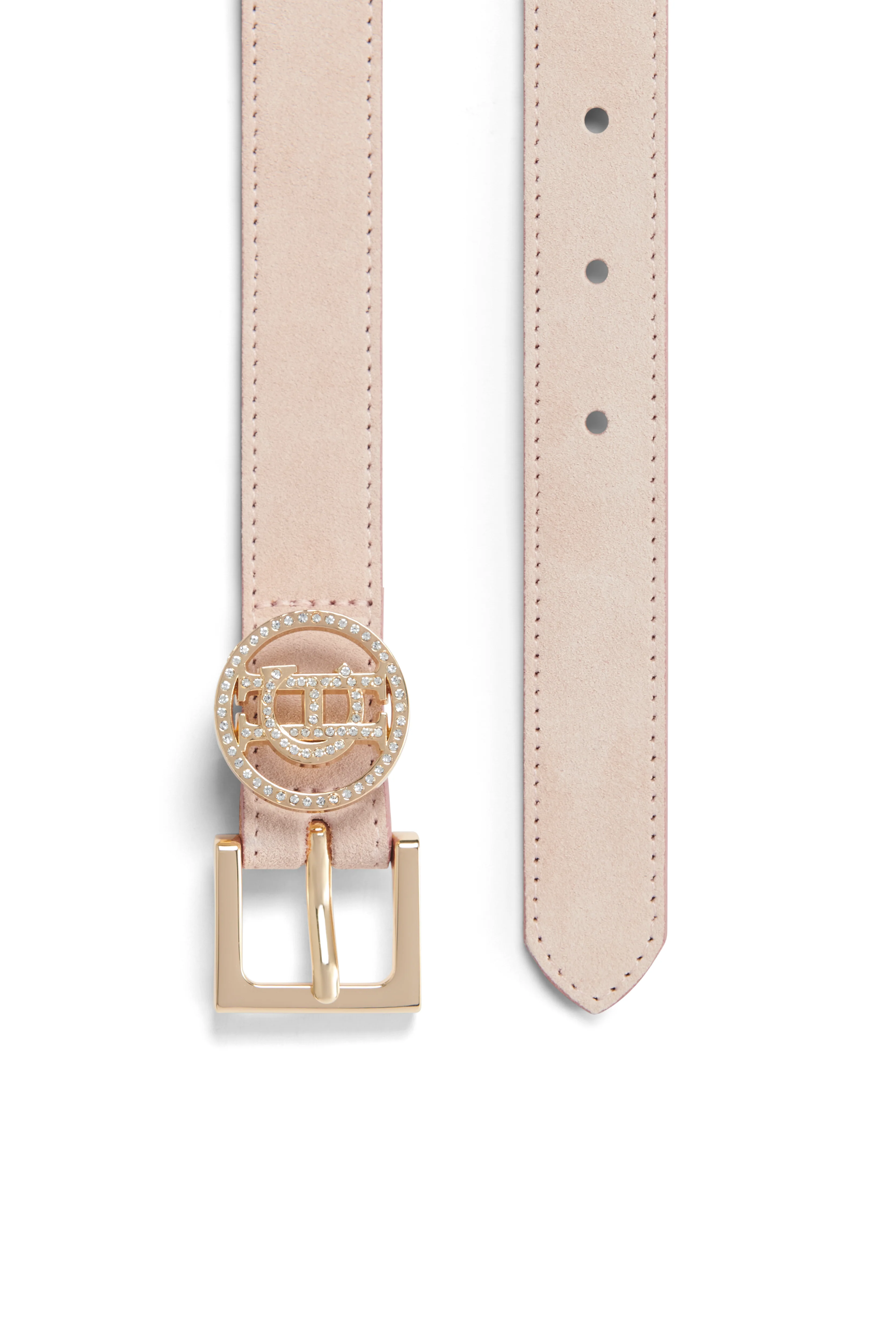 Crystal Logo Slim Belt (Blush Suede) - Image 3