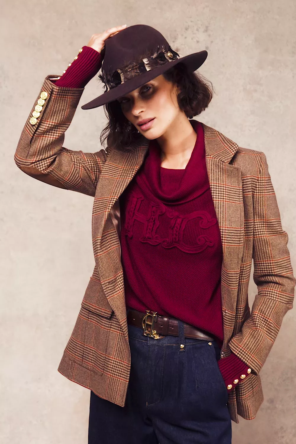 Daisy Roll Neck Knit (Wine) - Image 5