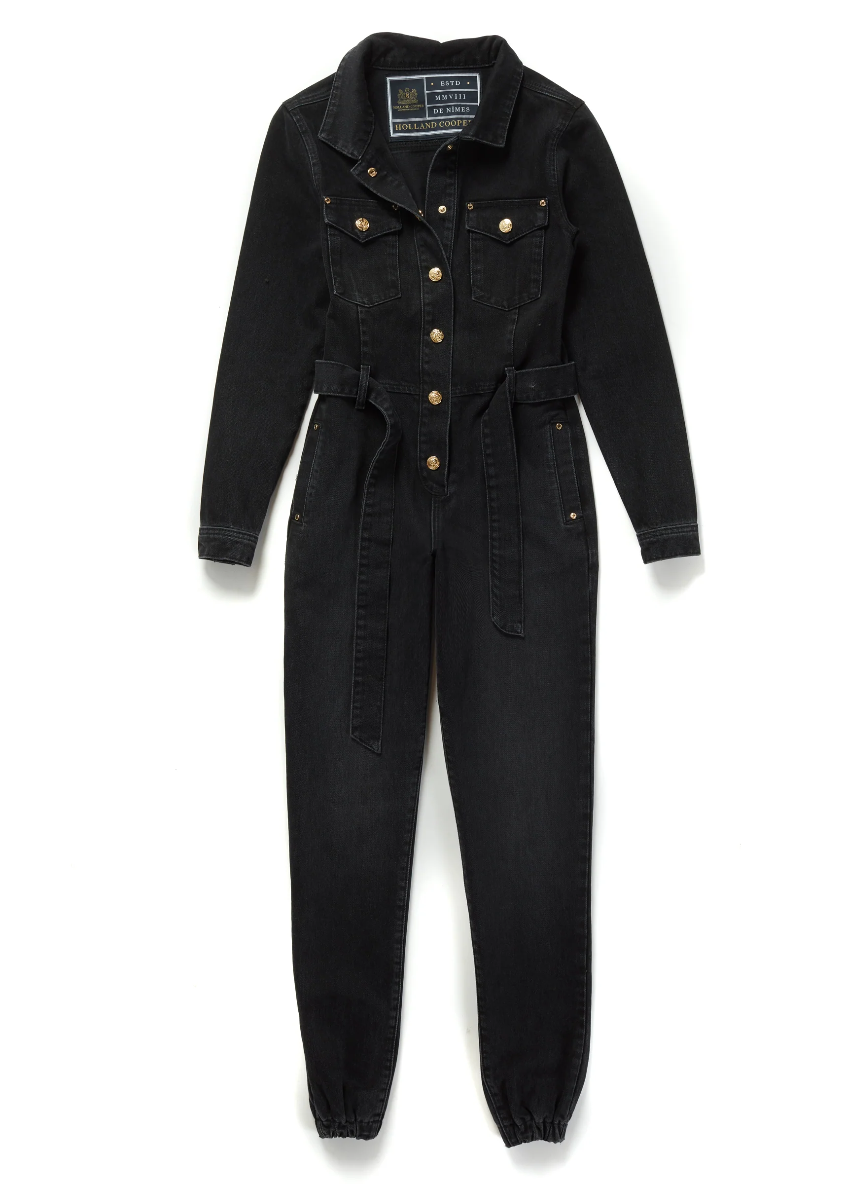 Denim Jumpsuit (Washed Black) - Image 4