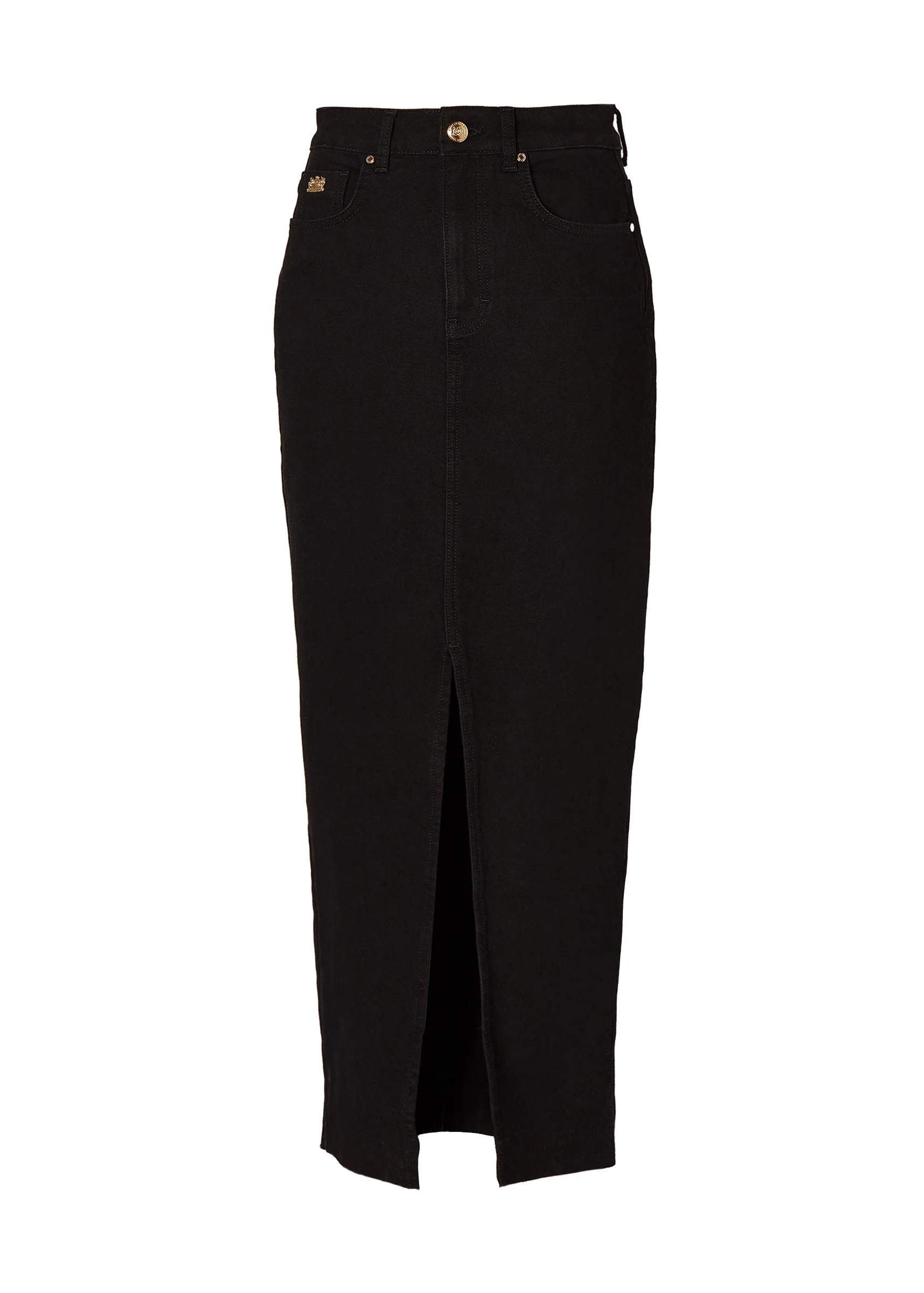 Denim Maxi Skirt (Black) - Image 4