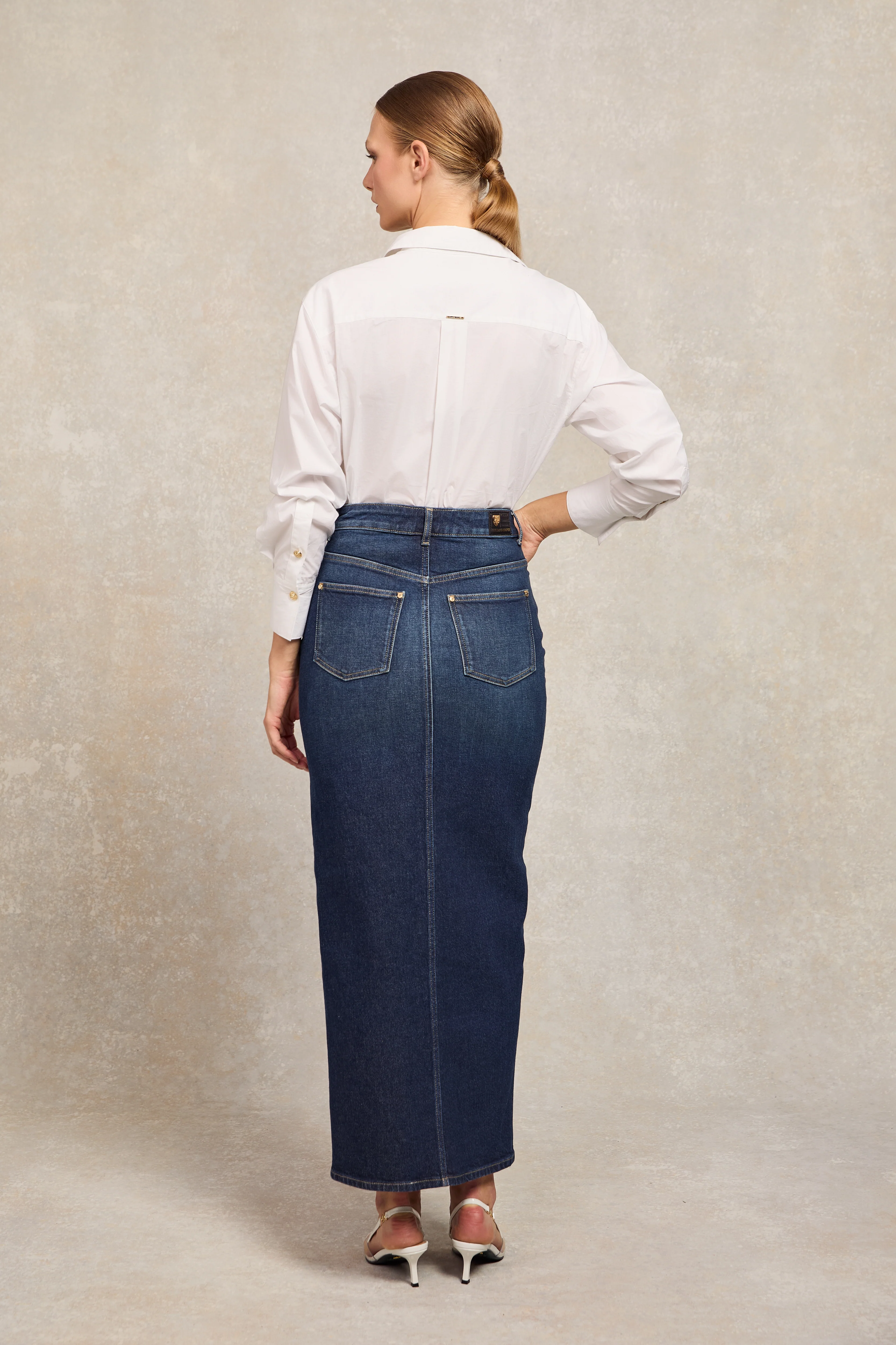 Denim Maxi Skirt (Deep Indigo) - Image 2