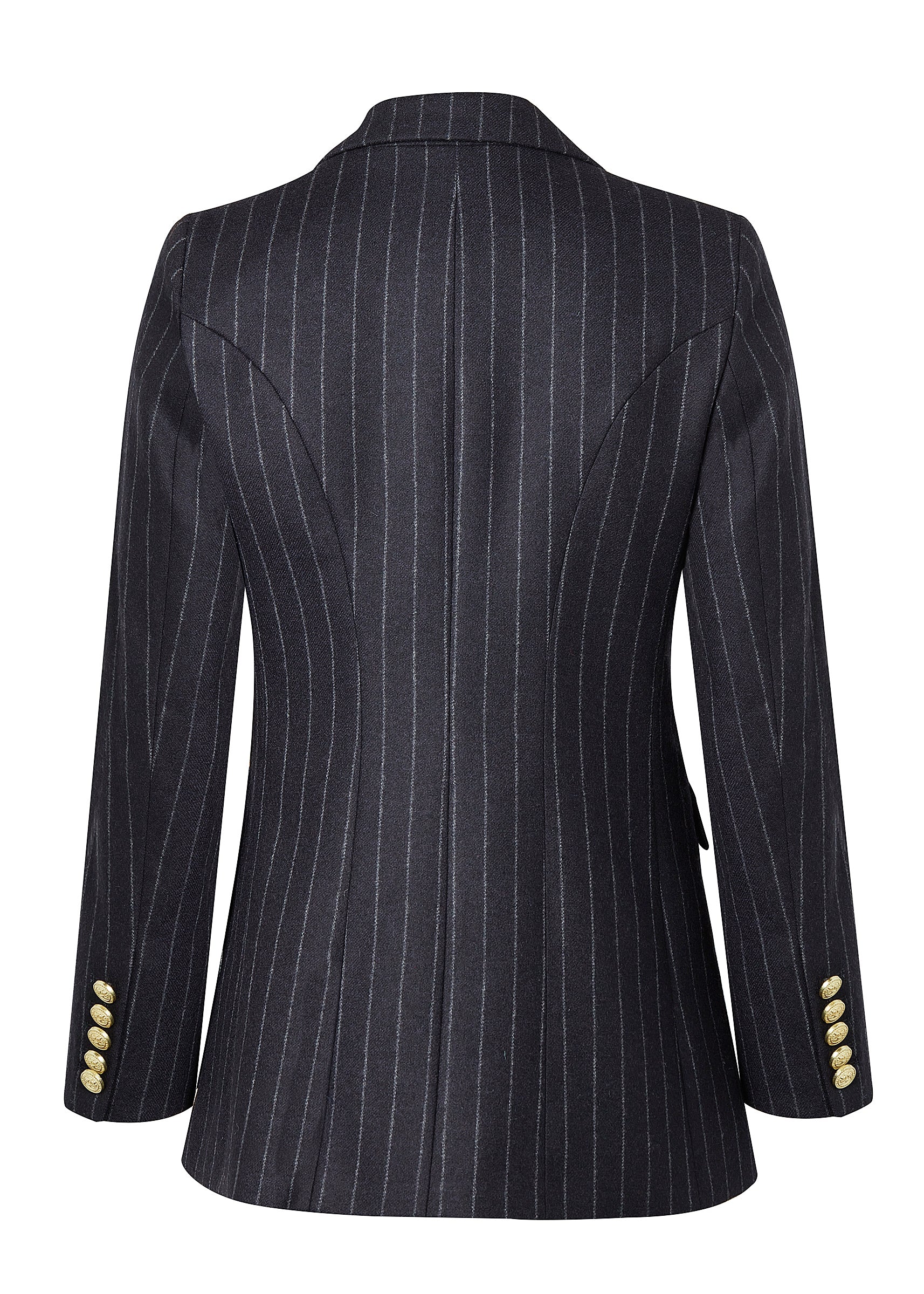 Double Breasted Blazer (Charcoal Pinstripe) - Image 10