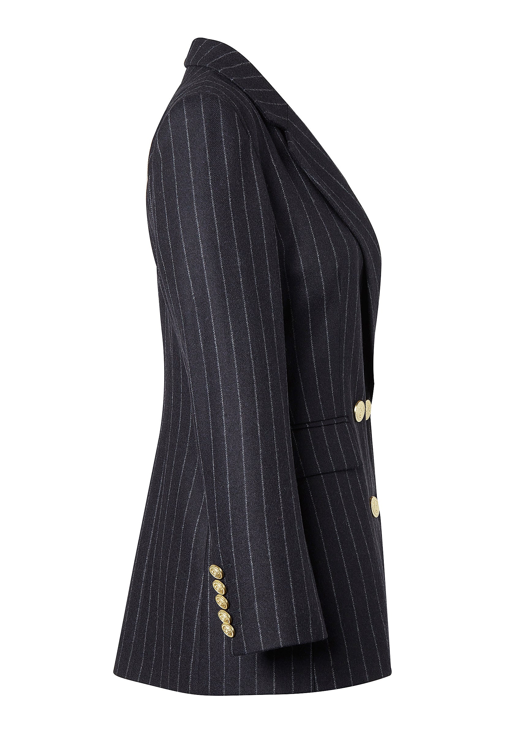 Double Breasted Blazer (Charcoal Pinstripe) - Image 11