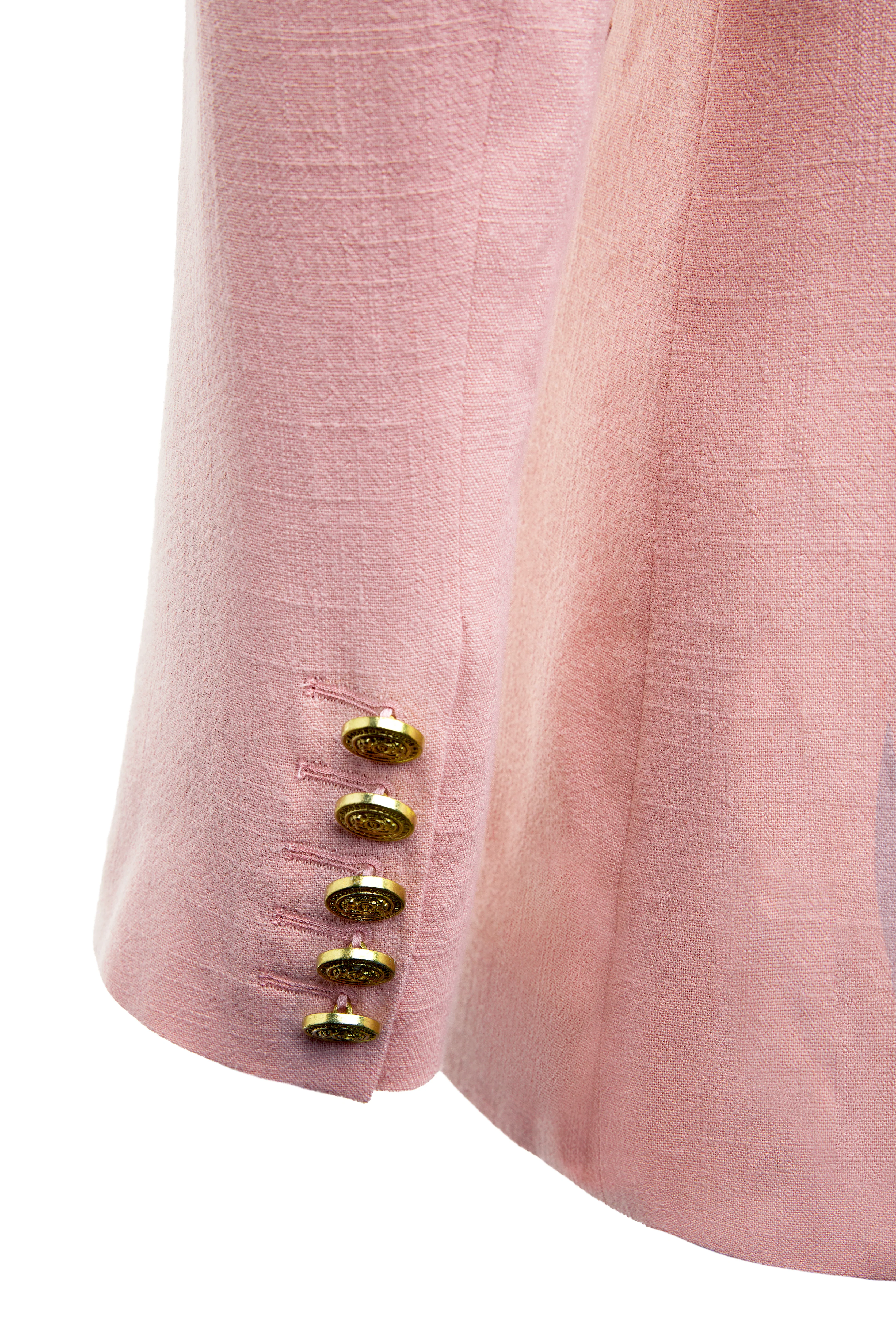 Double Breasted Blazer (Pink Linen) - Image 8
