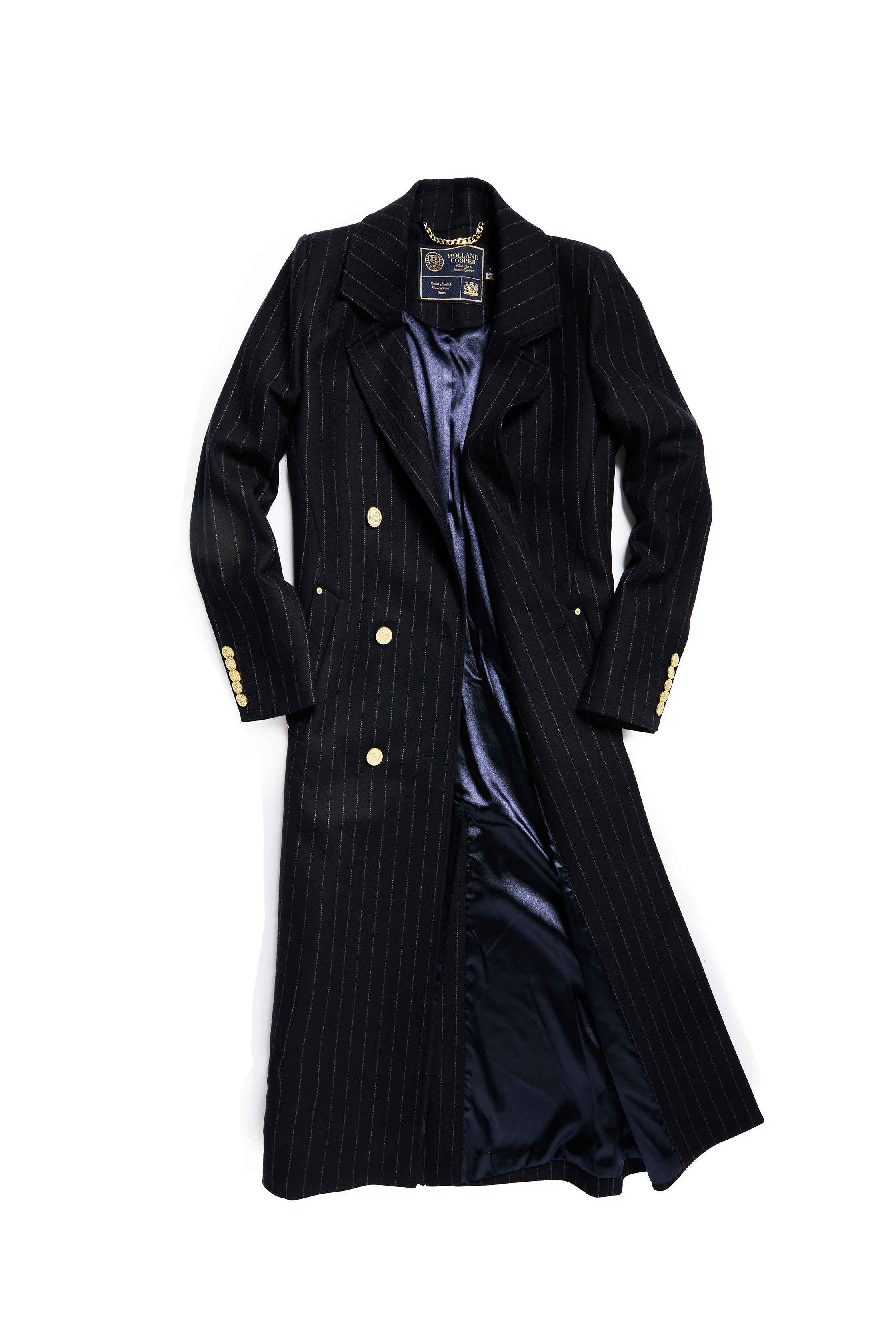 Double Breasted Coat (Dark Navy Pinstripe) - Image 10