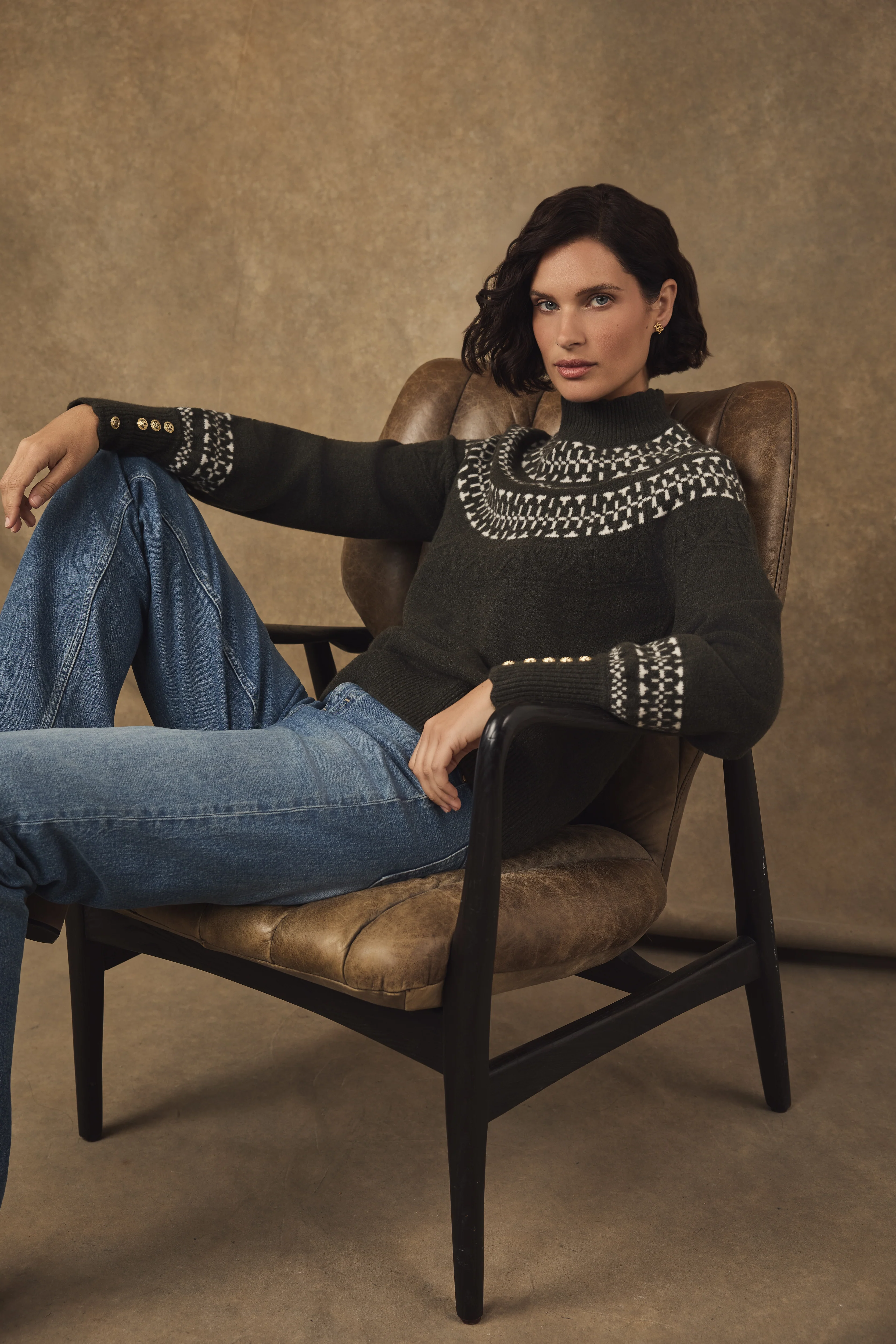 Elodie Roll Neck Knit (Forest Green)