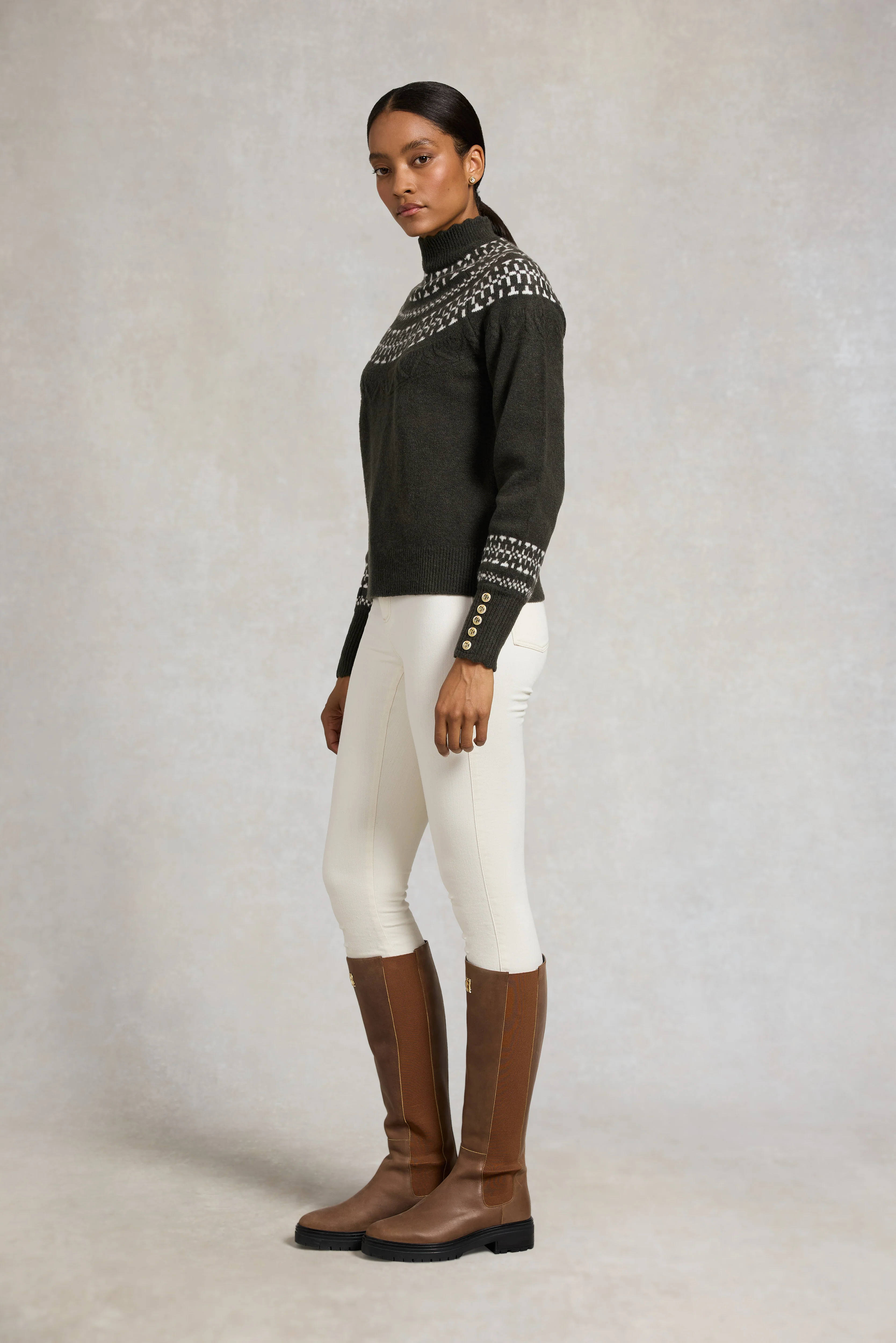 Elodie Roll Neck Knit (Forest Green) - Image 6