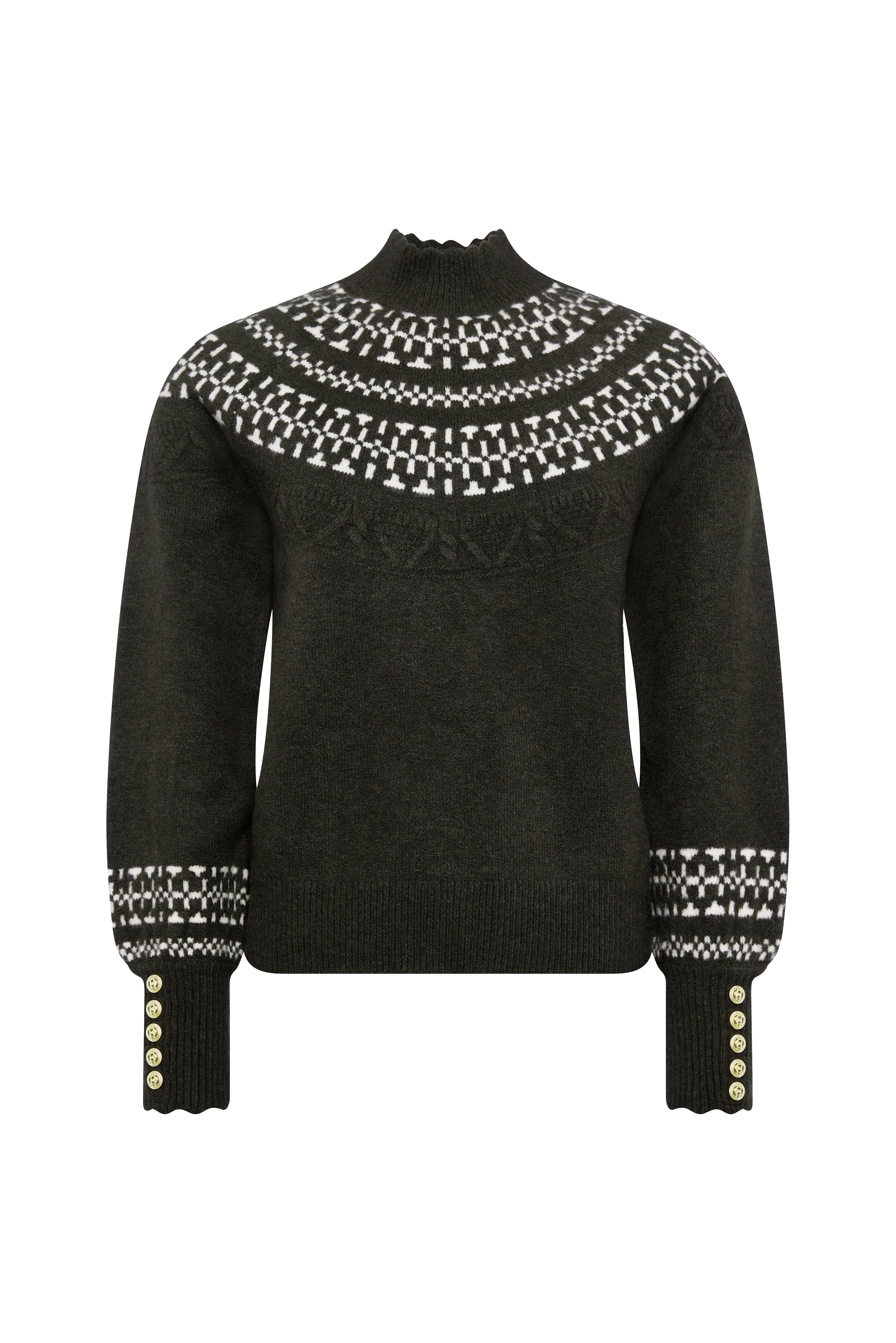 Elodie Roll Neck Knit (Forest Green) - Image 8