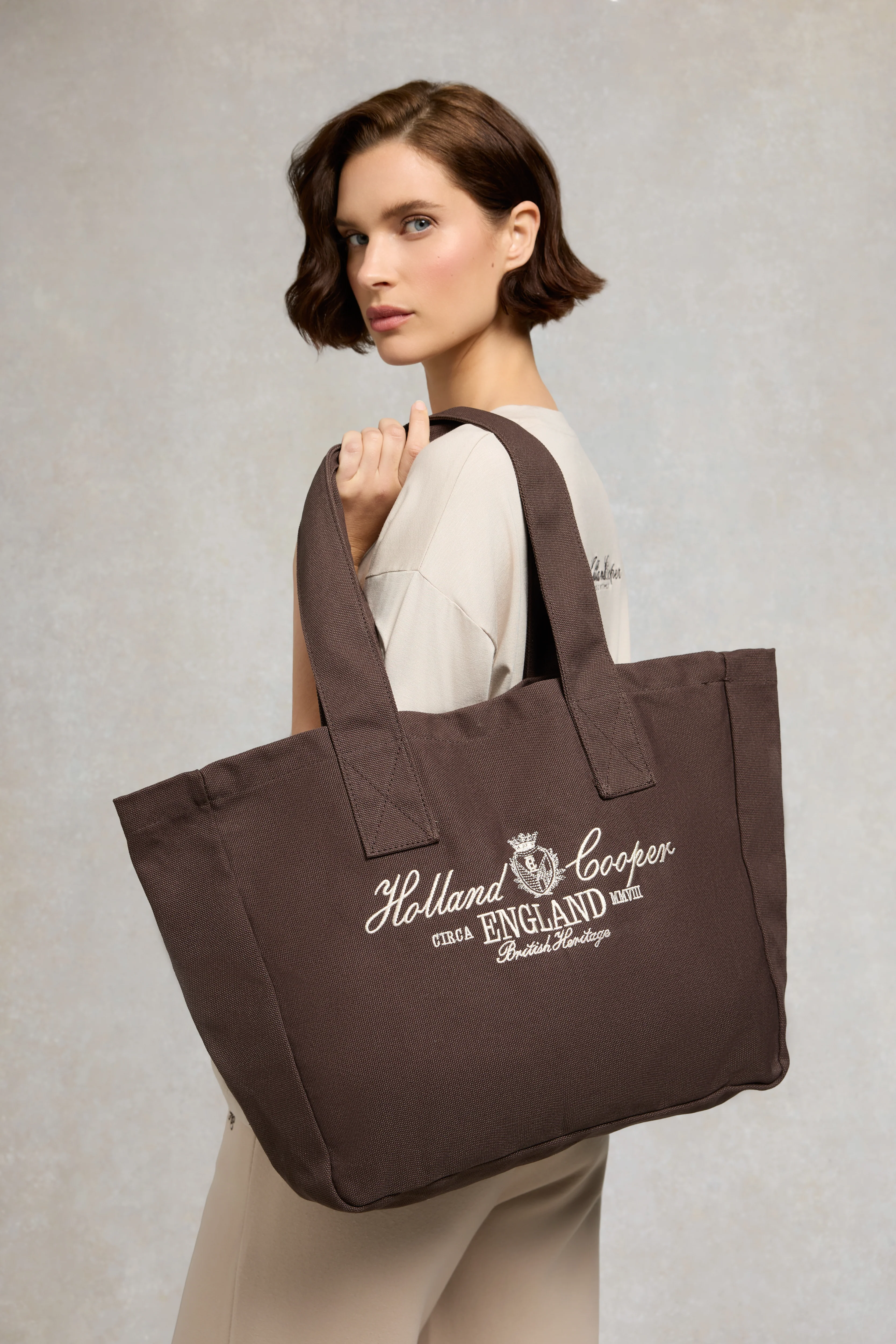 Essential Tote Bag (Chocolate Ecru) - Image 3