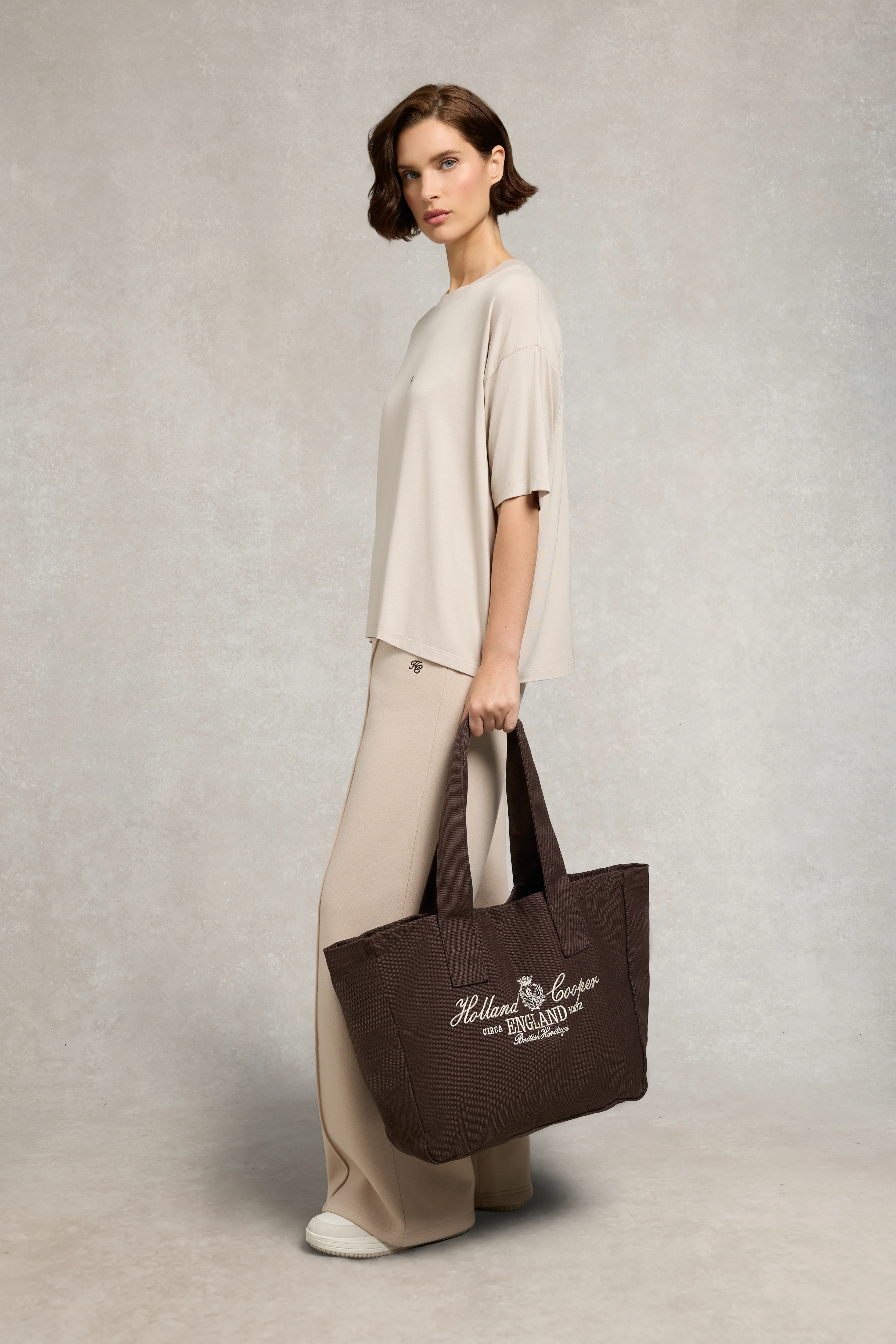Essential Tote Bag (Chocolate Ecru) - Image 6