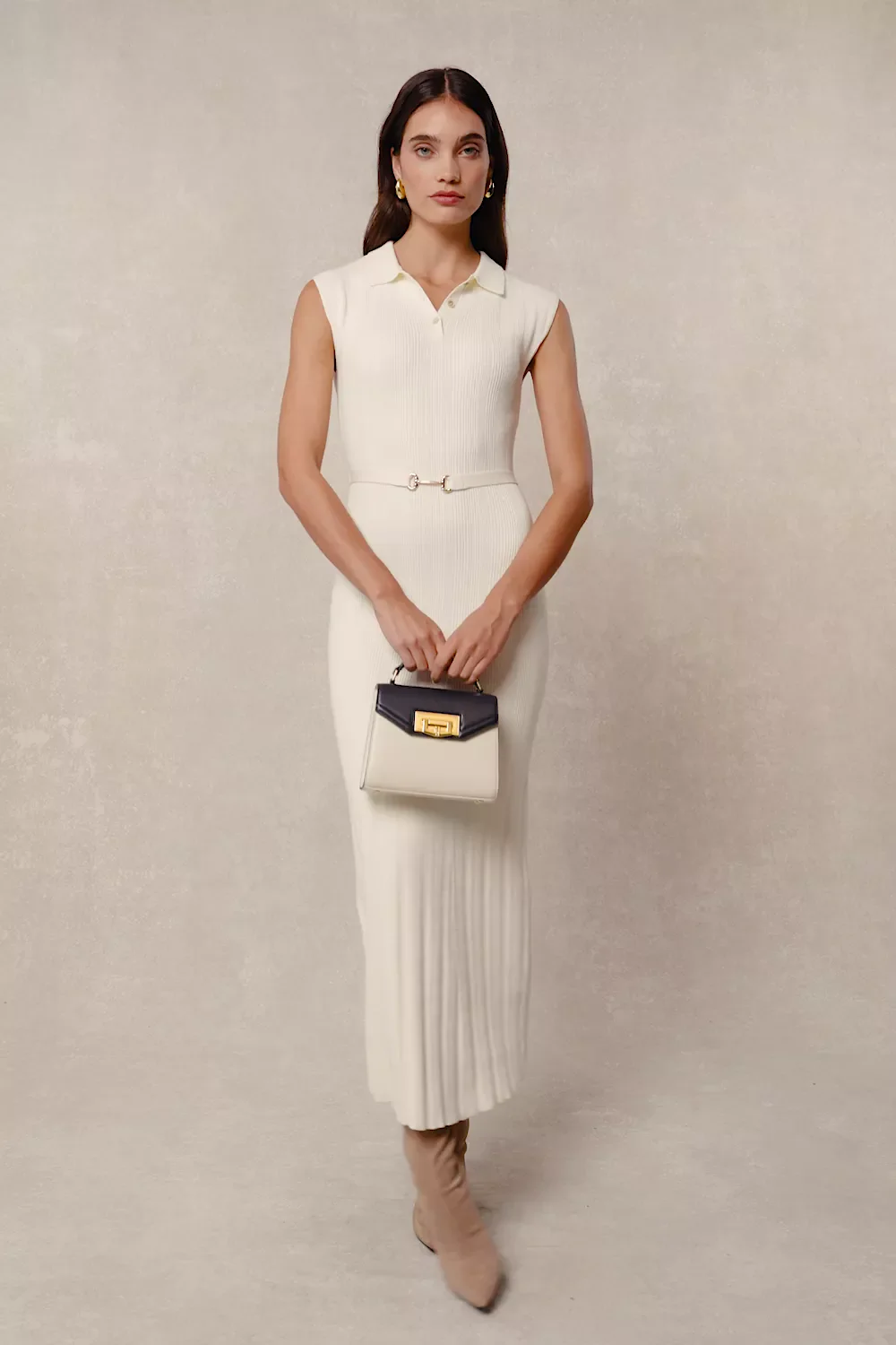 Evie Knit Maxi Dress (Natural) - Image 5