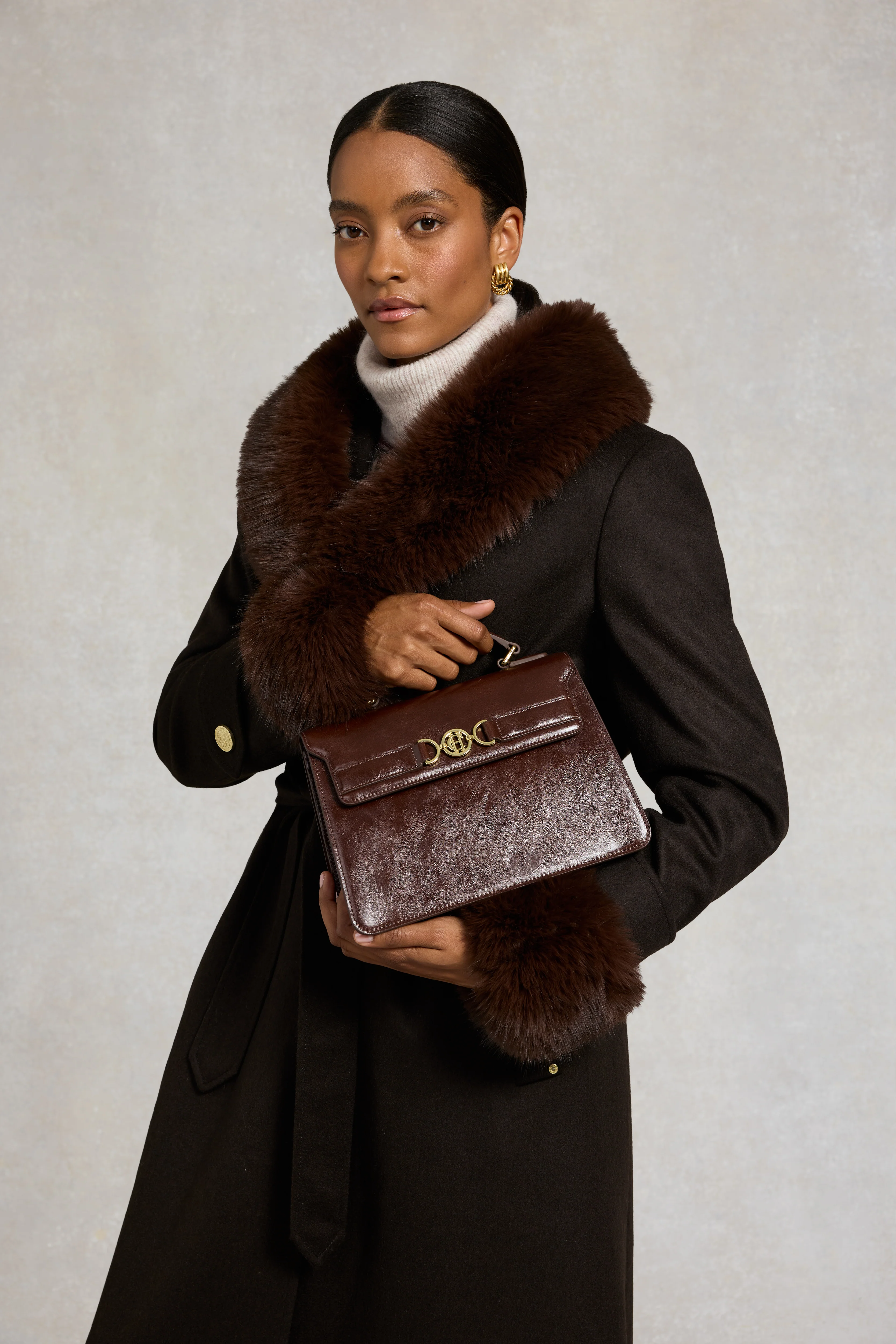 Faux Fur Shawl (Chocolate) - Image 2
