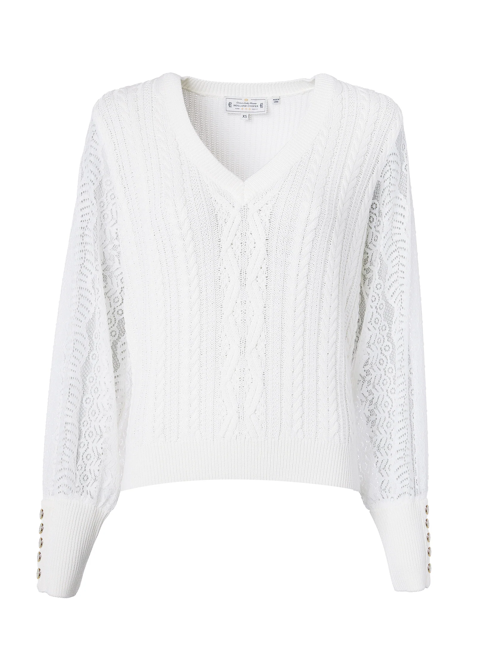 Featherton V-Neck Knit (Natural) - Image 6